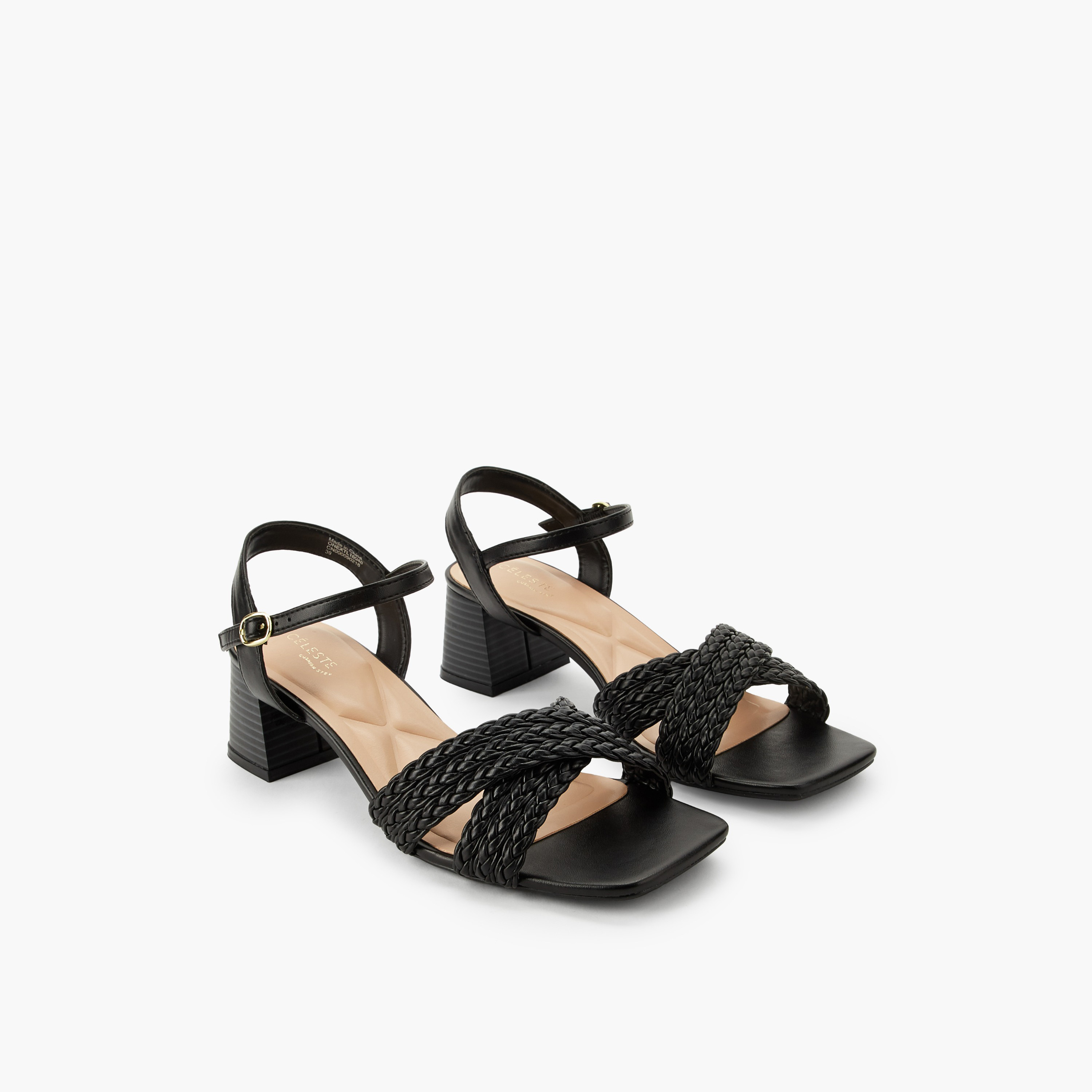 Celeste Women Braided Cross Strap Block Heel Sandals-women-shoes-sandals-heeled-image-1