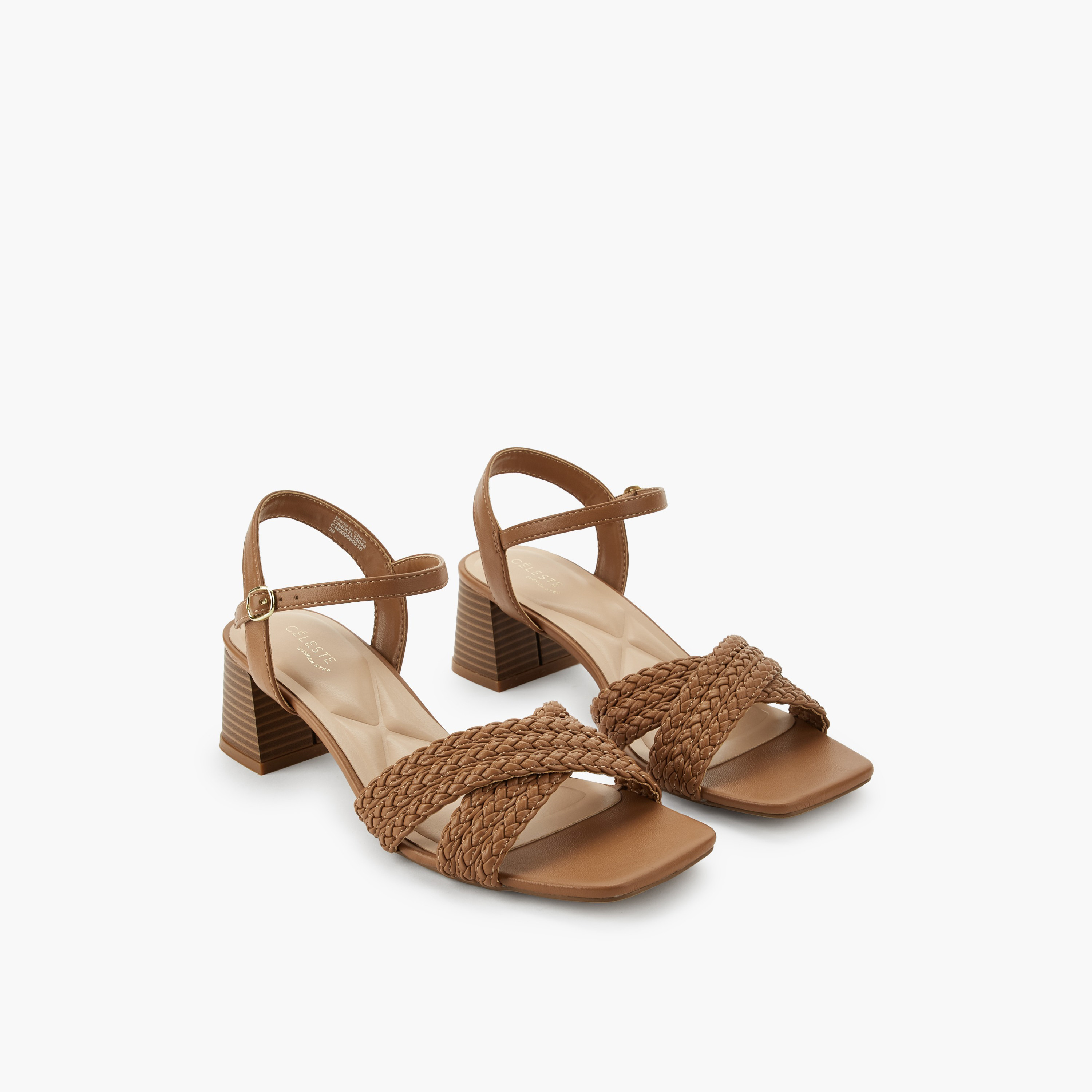 Celeste Women Braided Cross Strap Block Heel Sandals-women-shoes-sandals-heeled-image-1