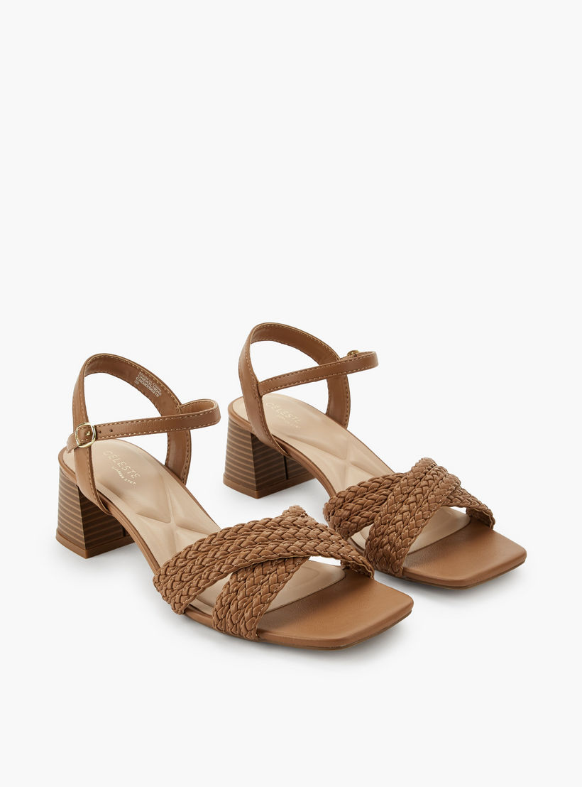 Celeste Women Braided Cross Strap Block Heel Sandals-women-shoes-sandals-heeled-image-1
