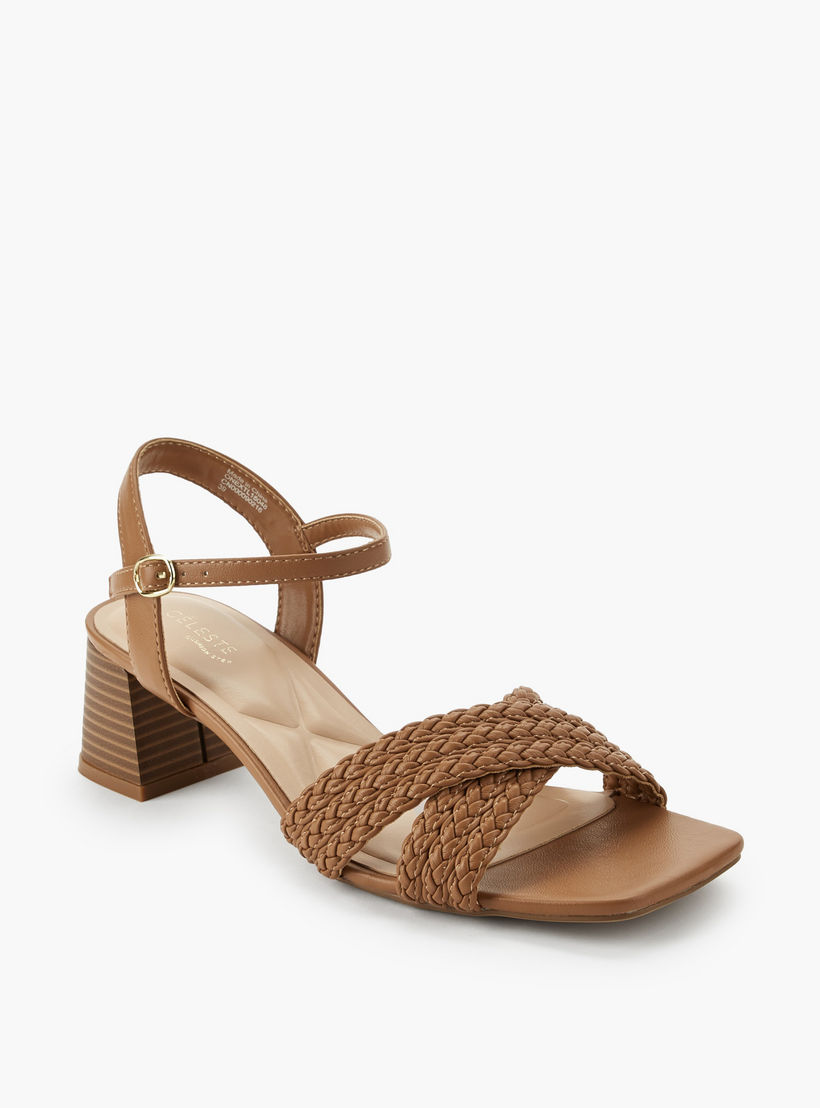 Celeste Women Braided Cross Strap Block Heel Sandals-women-shoes-sandals-heeled-image-2
