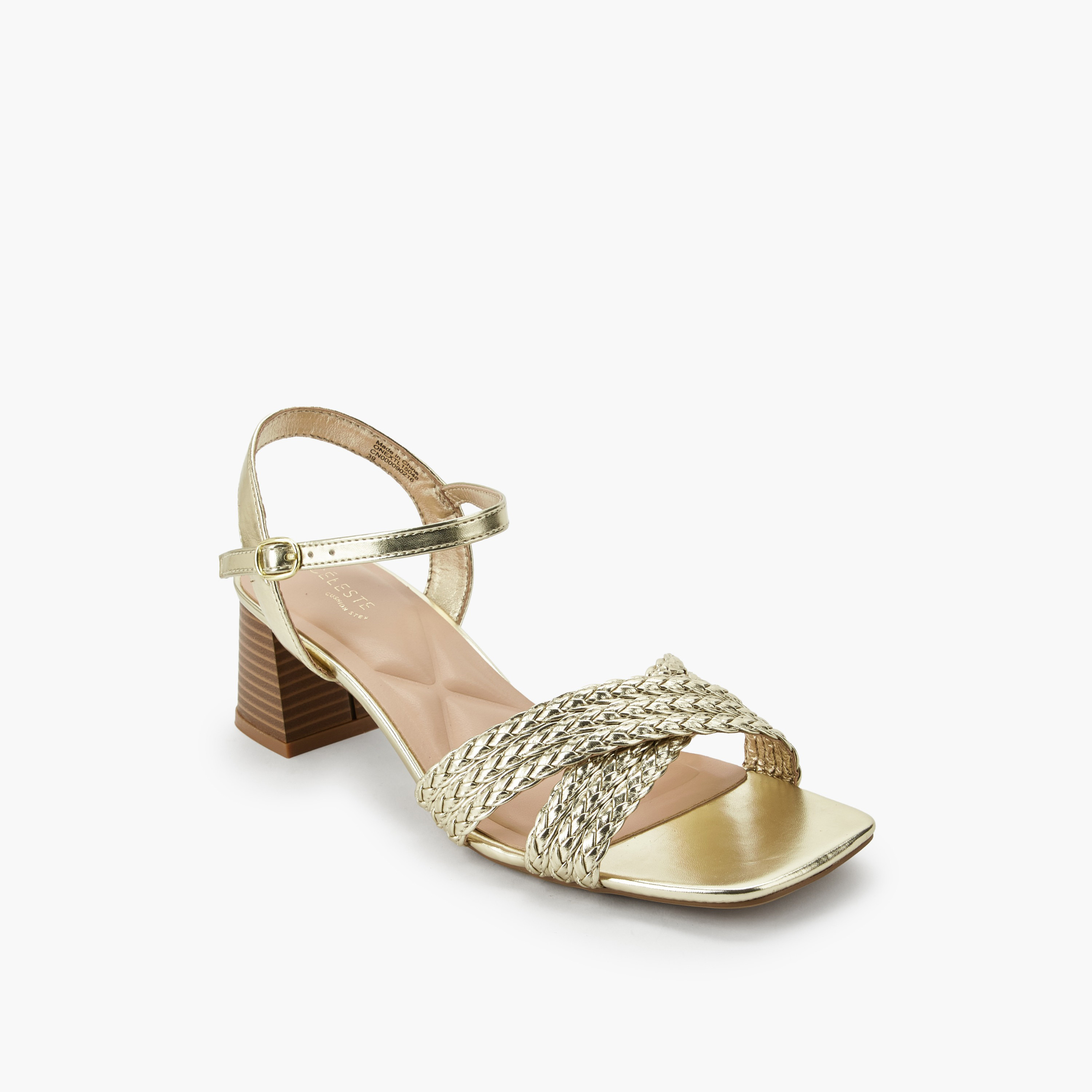 صندل بأحزمة متقاطعة مجدولة وكعب عريض للنساء من سيليست-women-shoes-sandals-heeled-image-2