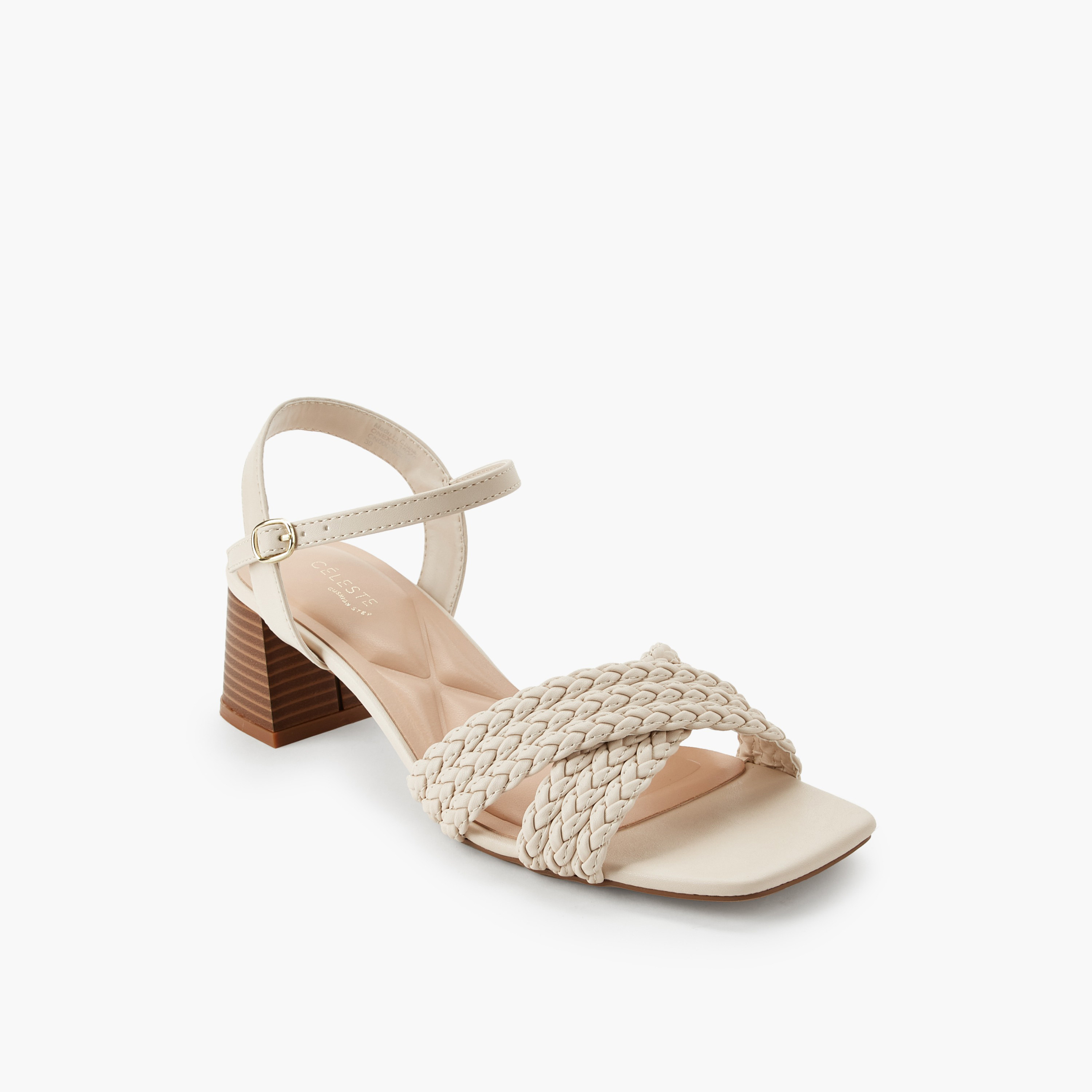 صندل بأحزمة متقاطعة مجدولة وكعب عريض للنساء من سيليست-women-shoes-sandals-heeled-image-2
