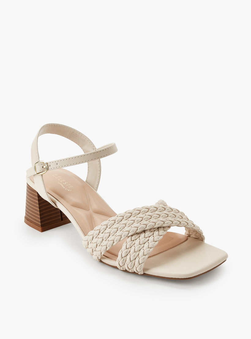 صندل بأحزمة متقاطعة مجدولة وكعب عريض للنساء من سيليست-women-shoes-sandals-heeled-image-2