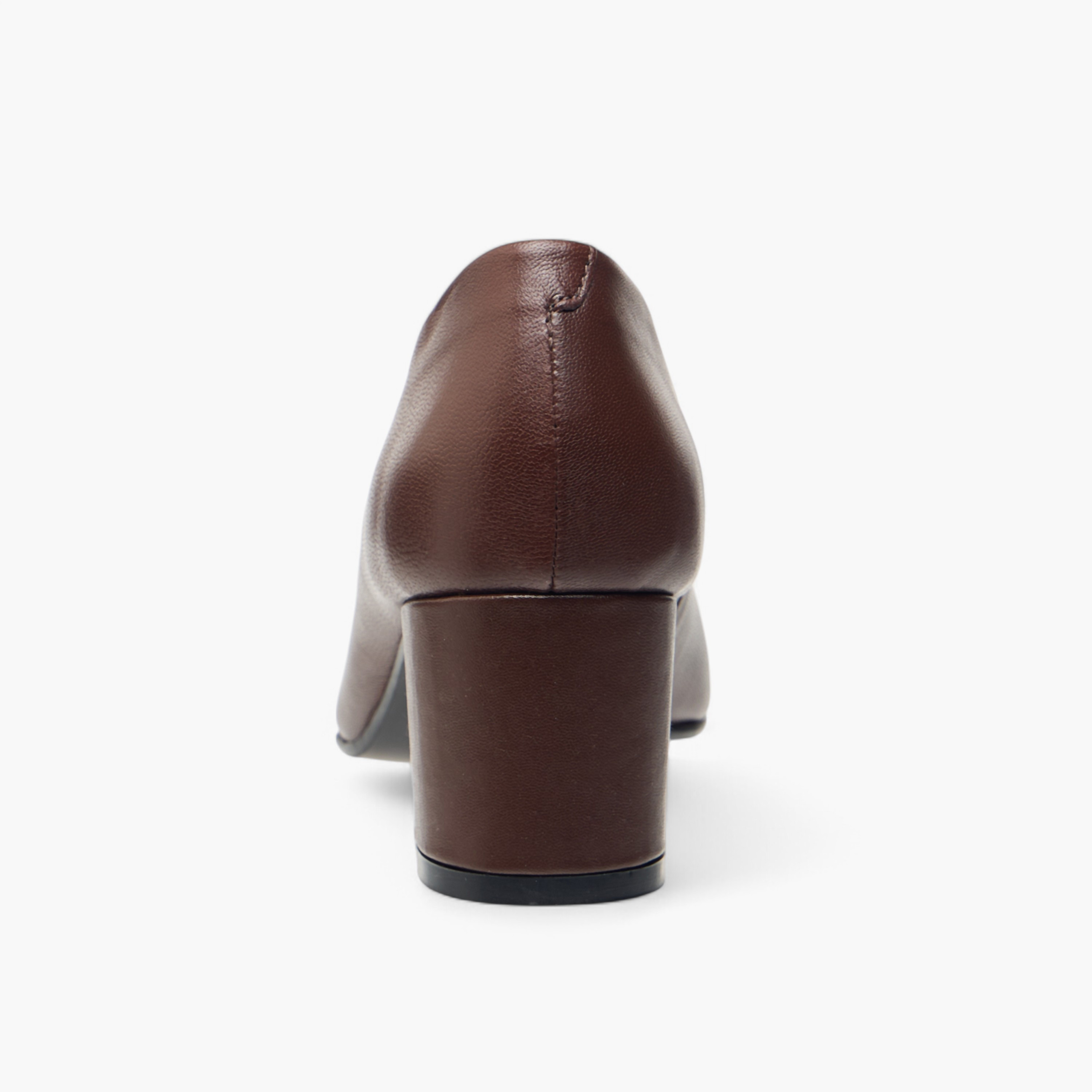 Paprika Solid Slip-On Leather Pumps with Block Heels-women-shoes-sandals-heeled-image-5