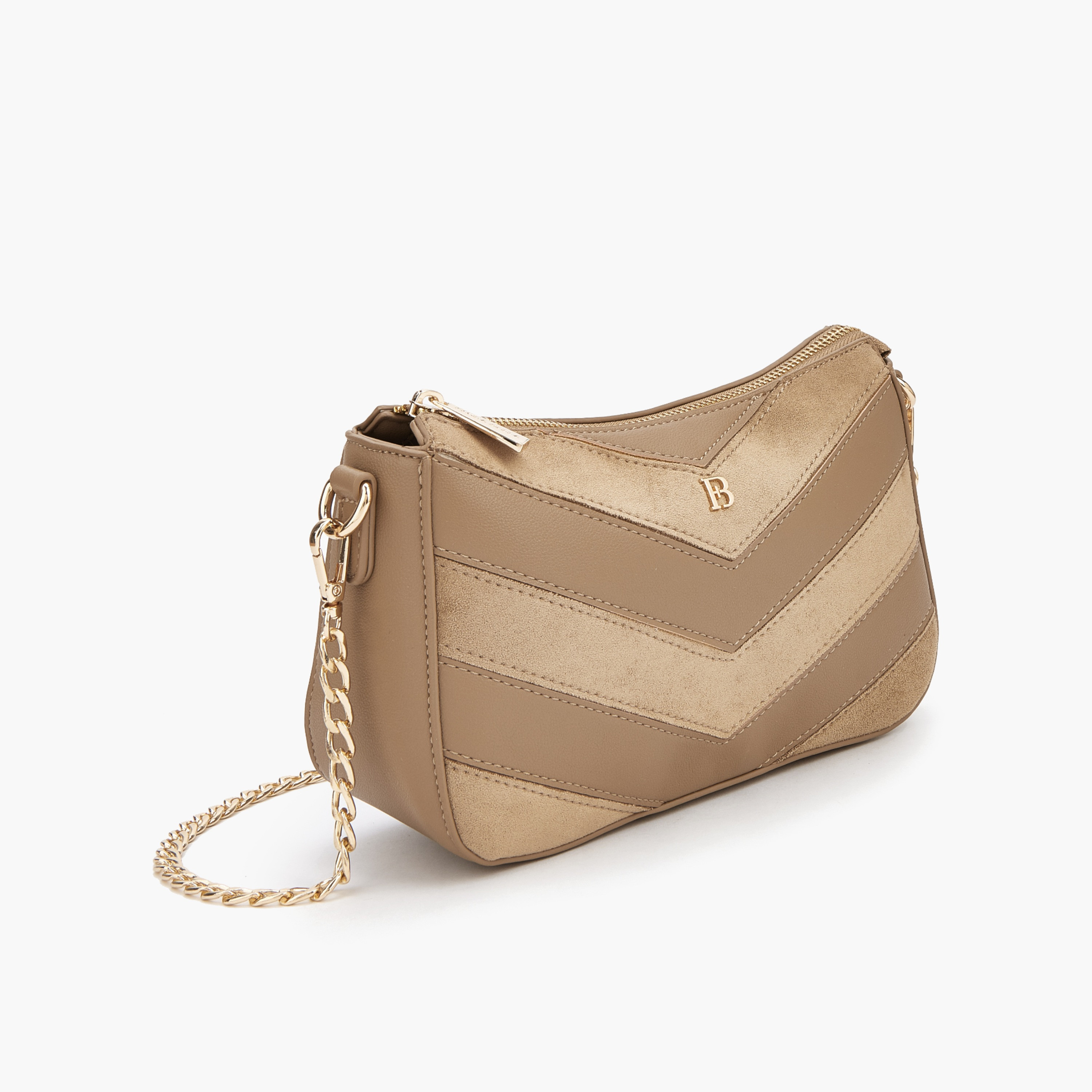 Flora Bella Chevron Panelled Crossbody Bag with Chain Strap-women-bagsandwallets-handbags-image-2
