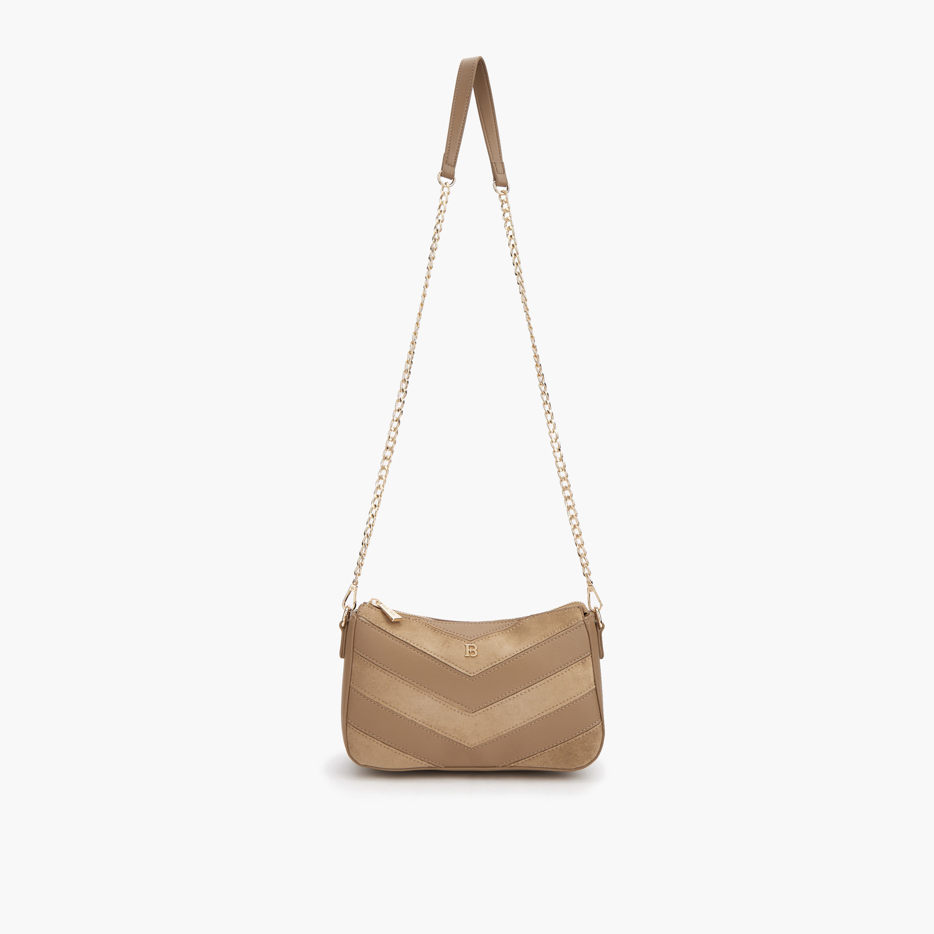 Flora Bella Chevron Panelled Crossbody Bag with Chain Strap-women-bagsandwallets-handbags-image-5