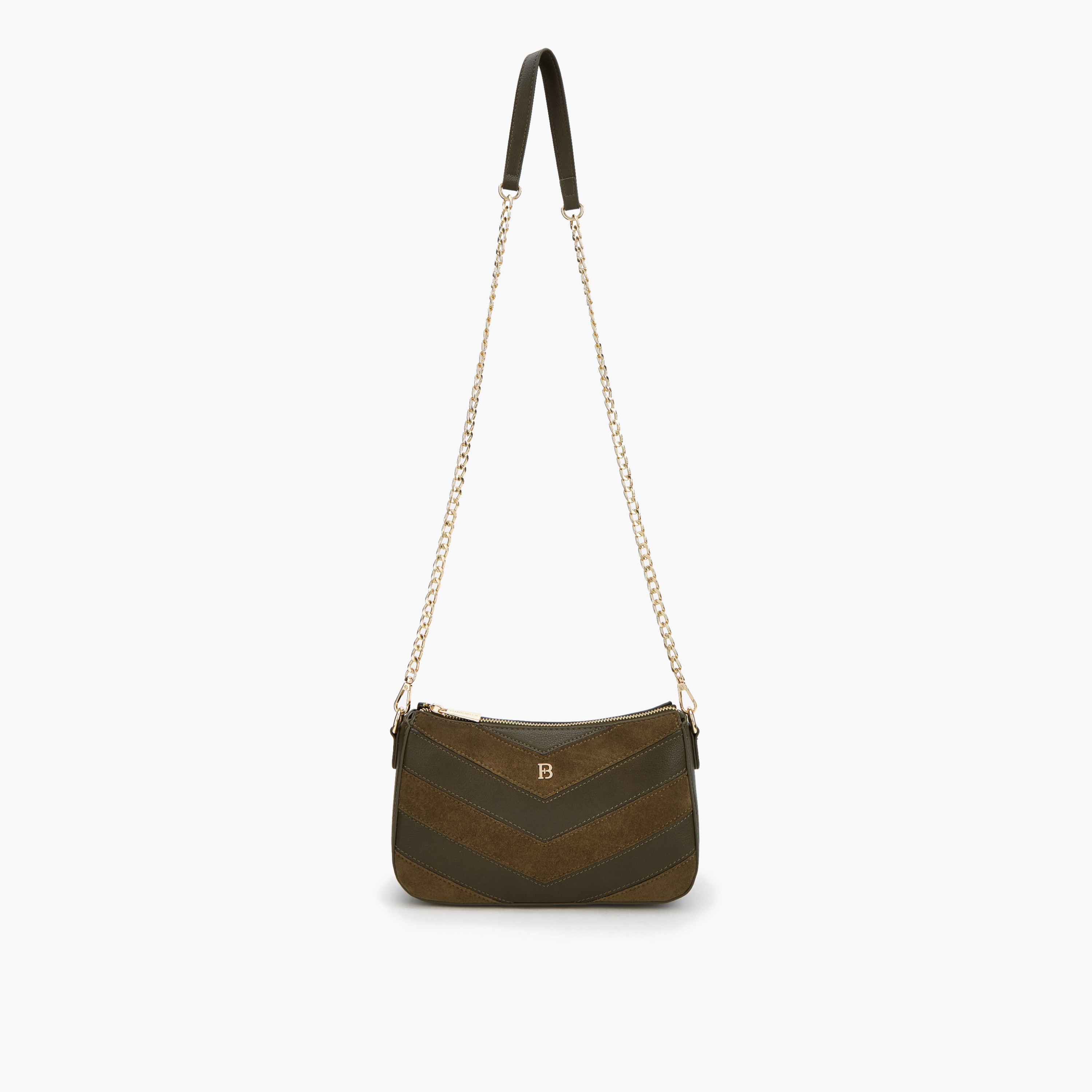 Flora Bella Chevron Panelled Crossbody Bag with Chain Strap-women-bagsandwallets-handbags-image-5