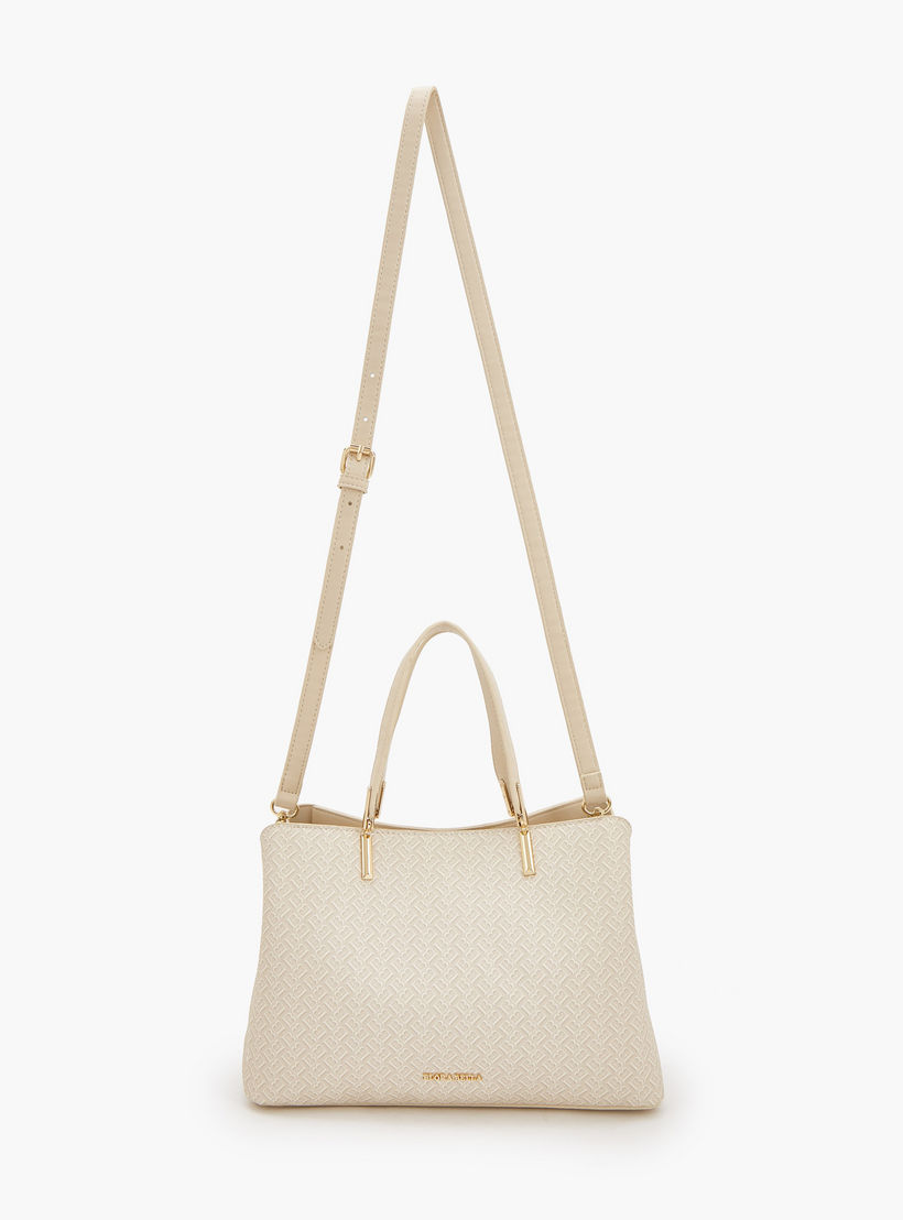 شنطة يد بطبعات مونوجرام مع حزام قابل للفصل من فلورا بيلا-women-bagsandwallets-handbags-image-2