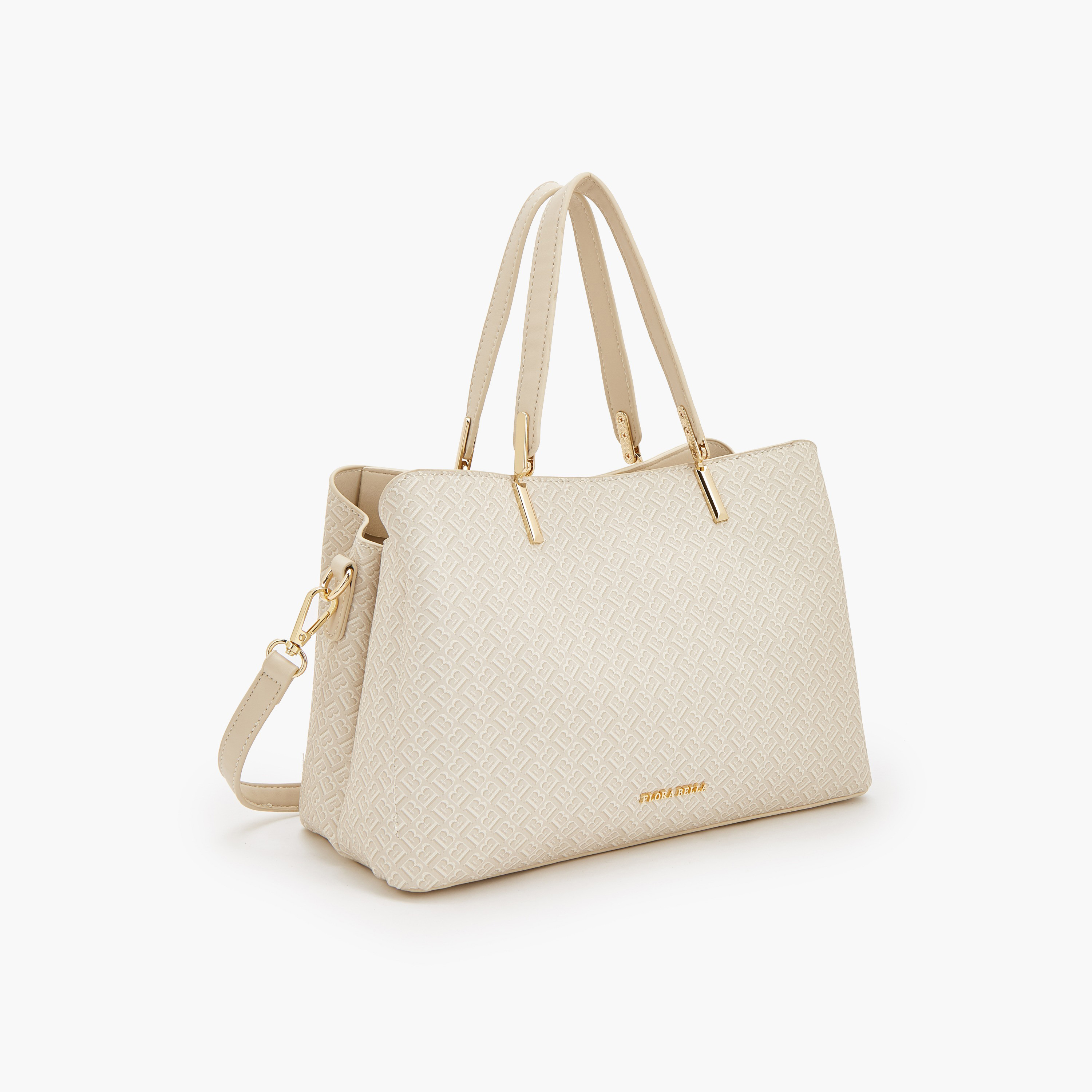شنطة يد بطبعات مونوجرام مع حزام قابل للفصل من فلورا بيلا-women-bagsandwallets-handbags-image-3