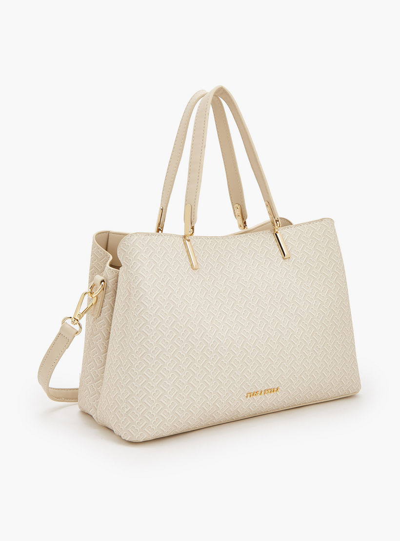 شنطة يد بطبعات مونوجرام مع حزام قابل للفصل من فلورا بيلا-women-bagsandwallets-handbags-image-3