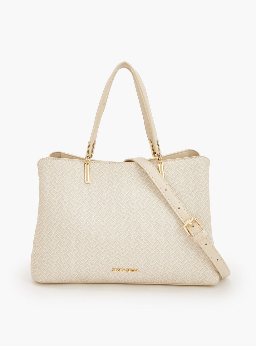 شنطة يد بطبعات مونوجرام مع حزام قابل للفصل من فلورا بيلا-women-bagsandwallets-handbags-image-6