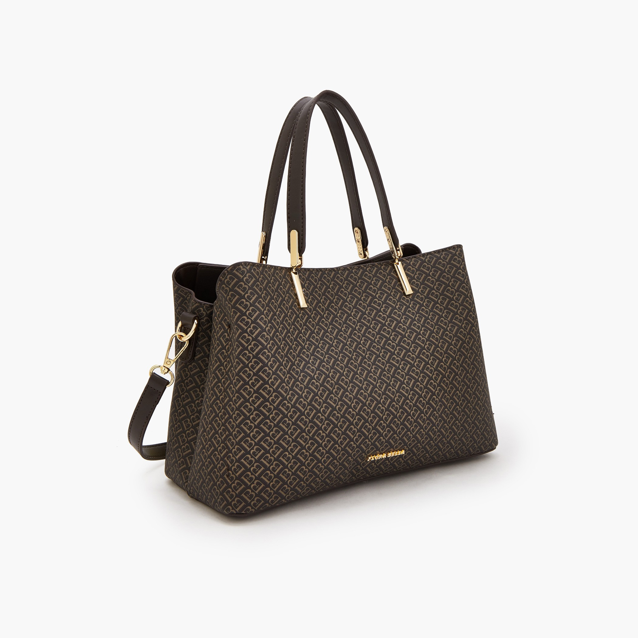 شنطة يد بطبعات مونوجرام مع حزام قابل للفصل من فلورا بيلا-women-bagsandwallets-handbags-image-3