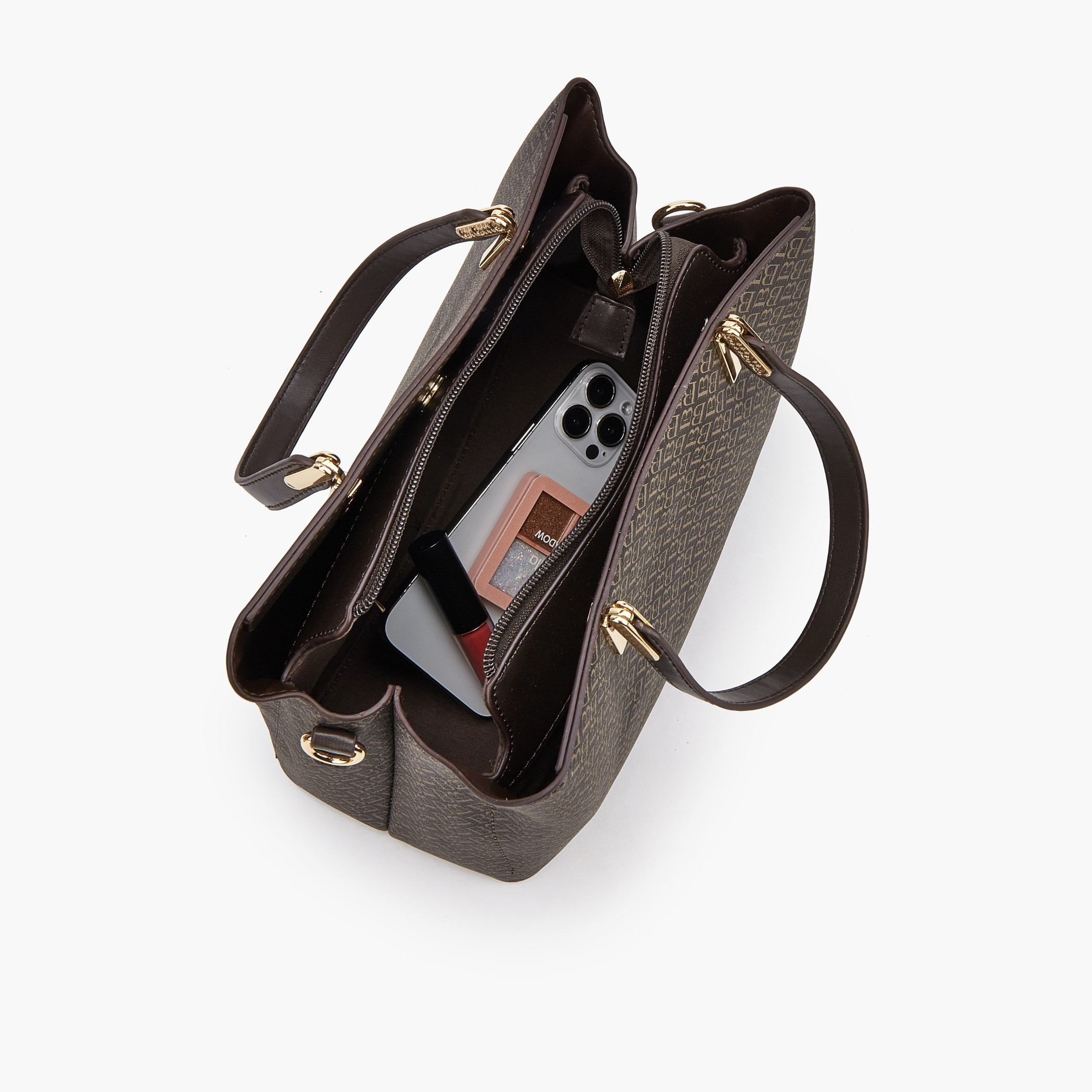 شنطة يد بطبعات مونوجرام مع حزام قابل للفصل من فلورا بيلا-women-bagsandwallets-handbags-image-7