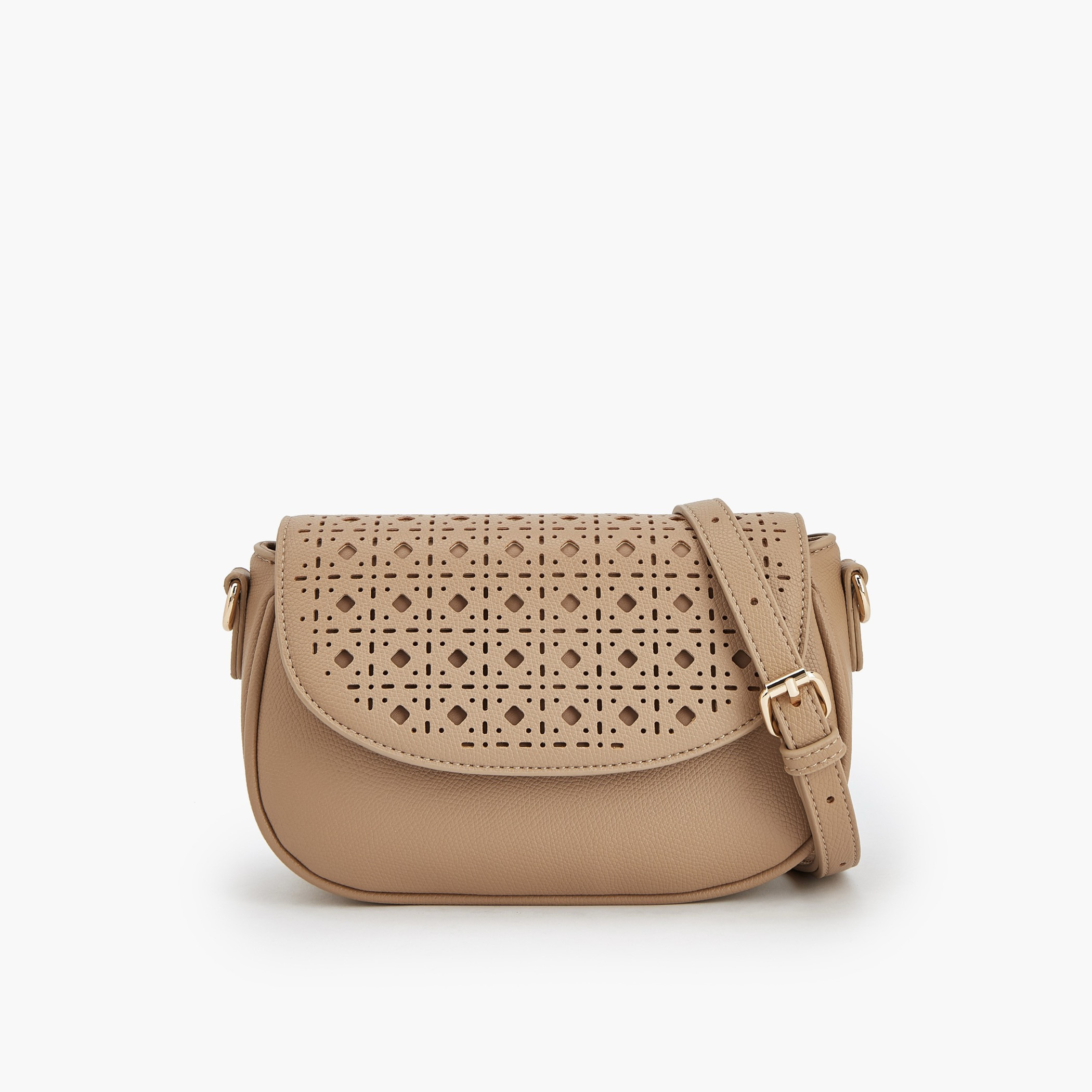 شنطة كروس بودي بتفاصيل مفرغة وإغلاق مغناطيسي من فلورا بيلا-women-bagsandwallets-handbags-image-1