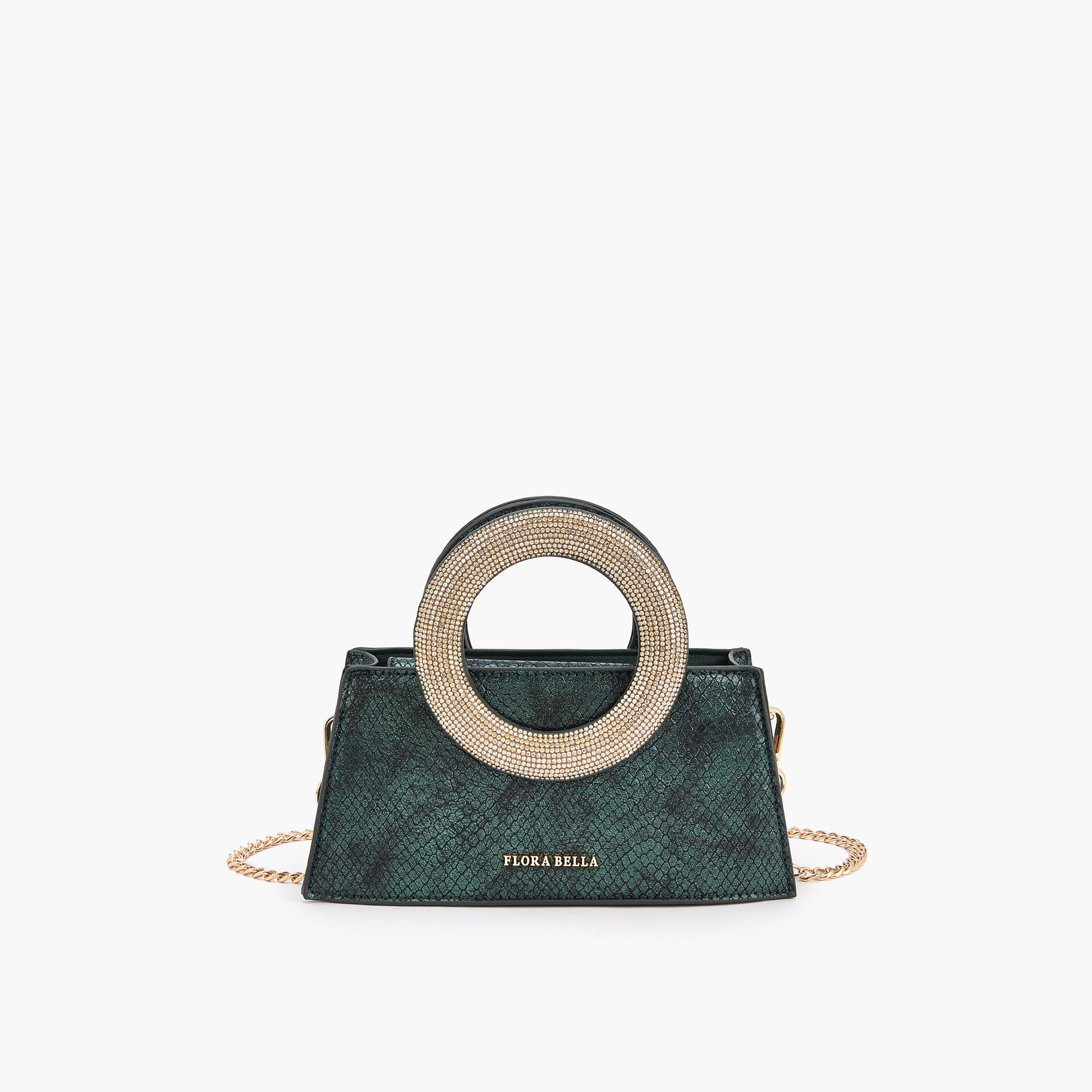 شنطة كروس بودي بمقبض مزيّن بالأحجار وحزام سلسلة من فلورا بيلا-women-bagsandwallets-handbags-image-1