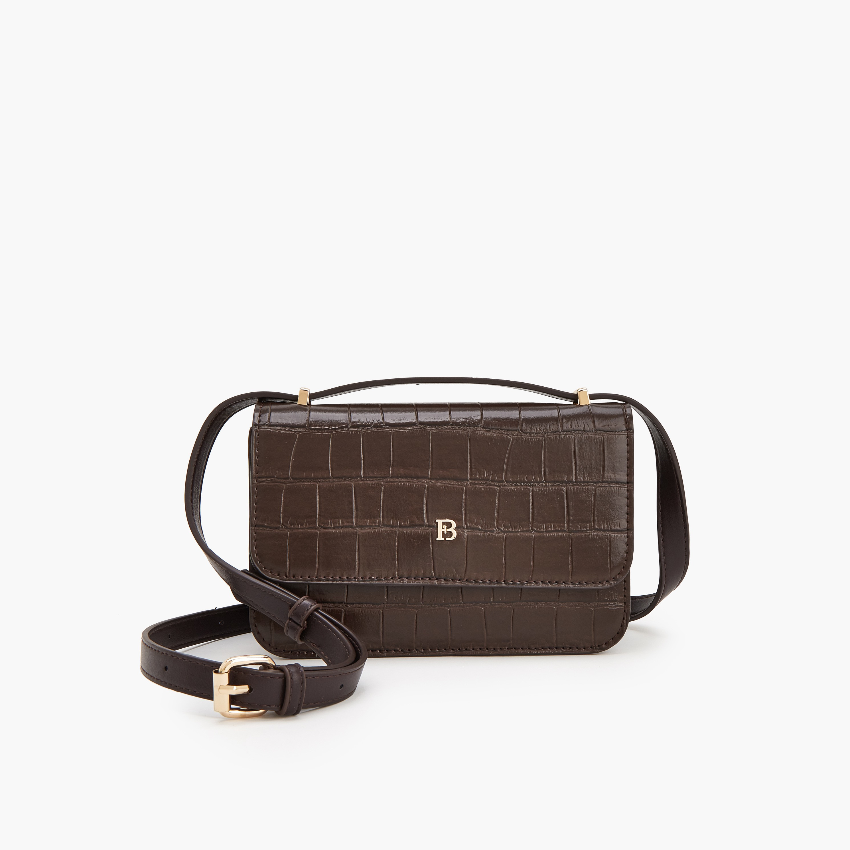 شنطة كروس بودي بارزة الملمس بحزام قابل للتعديل من فلورا بيلا-women-bagsandwallets-handbags-image-1