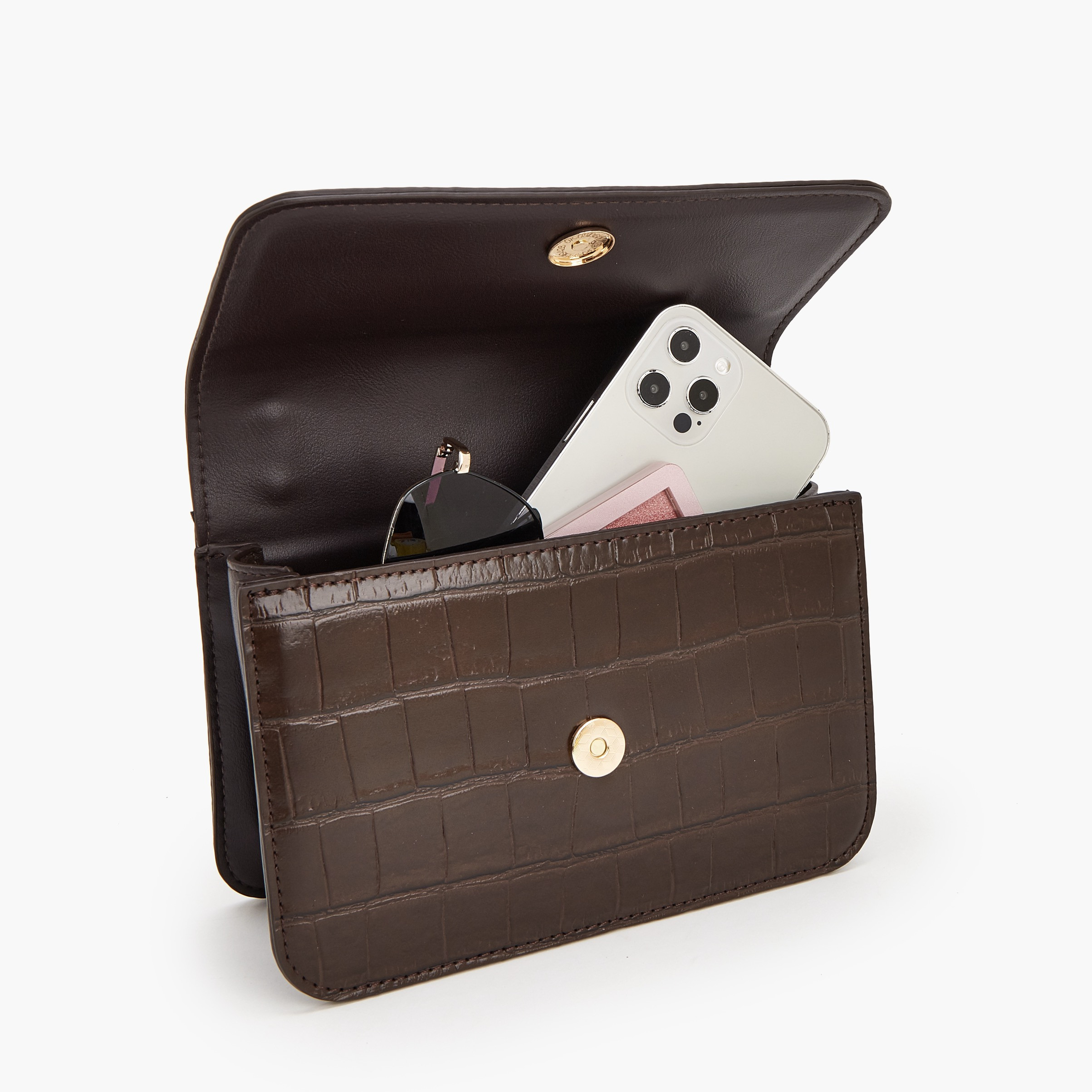 شنطة كروس بودي بارزة الملمس بحزام قابل للتعديل من فلورا بيلا-women-bagsandwallets-handbags-image-2