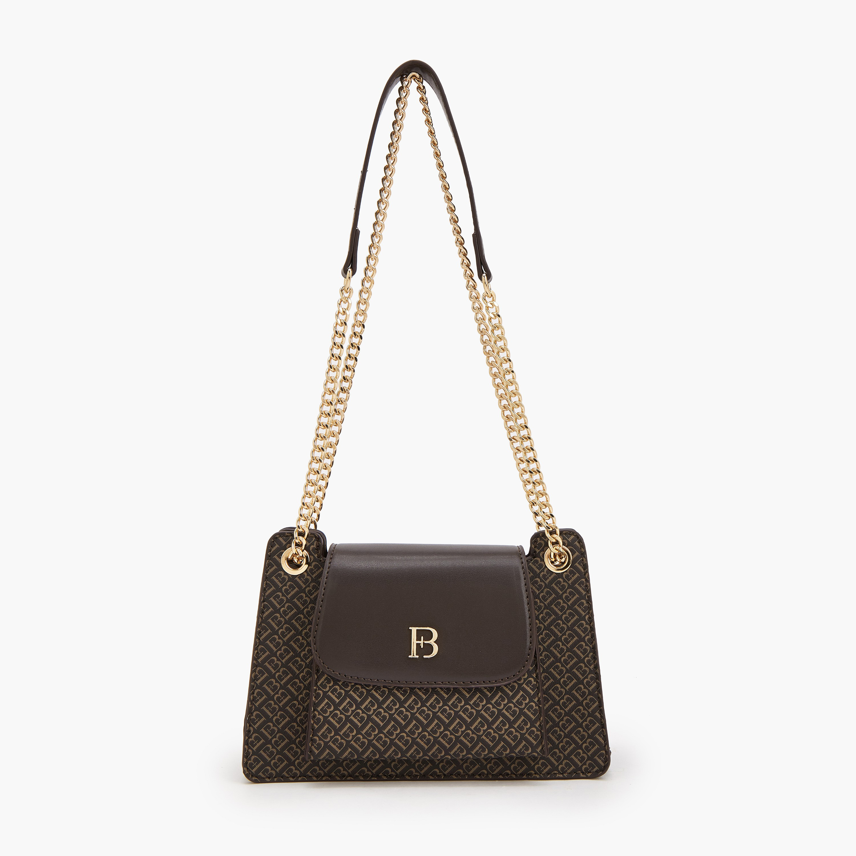 شنطة كروس بودي بطبعات مونوجرام بحزام سلسلة من فلورا بيلا-women-bagsandwallets-handbags-image-1