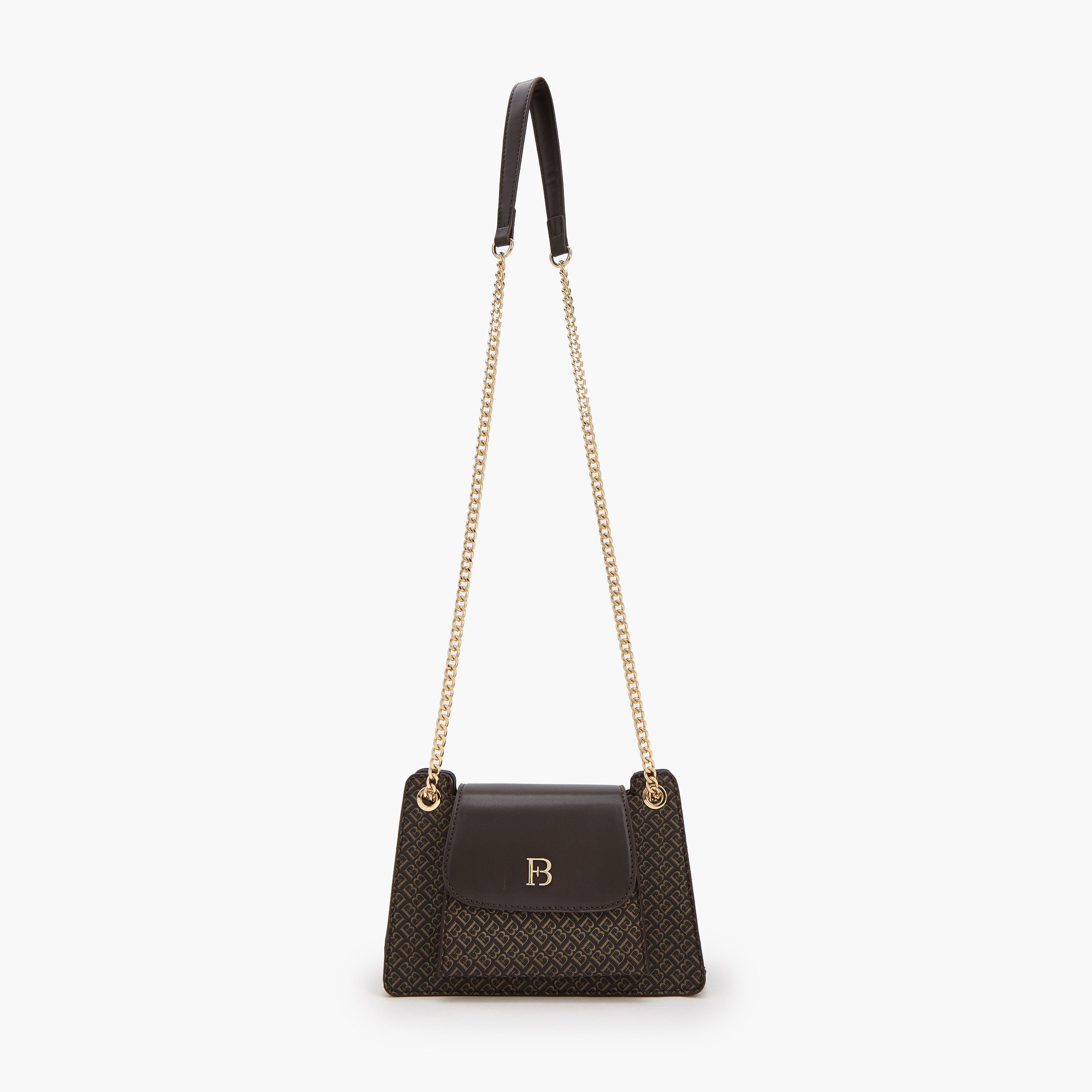 شنطة كروس بودي بطبعات مونوجرام بحزام سلسلة من فلورا بيلا-women-bagsandwallets-handbags-image-2
