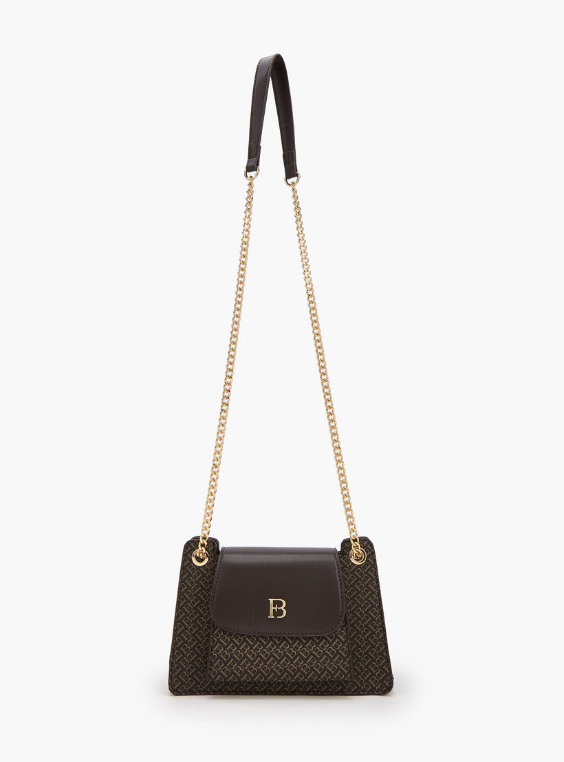 شنطة كروس بودي بطبعات مونوجرام بحزام سلسلة من فلورا بيلا-women-bagsandwallets-handbags-image-2
