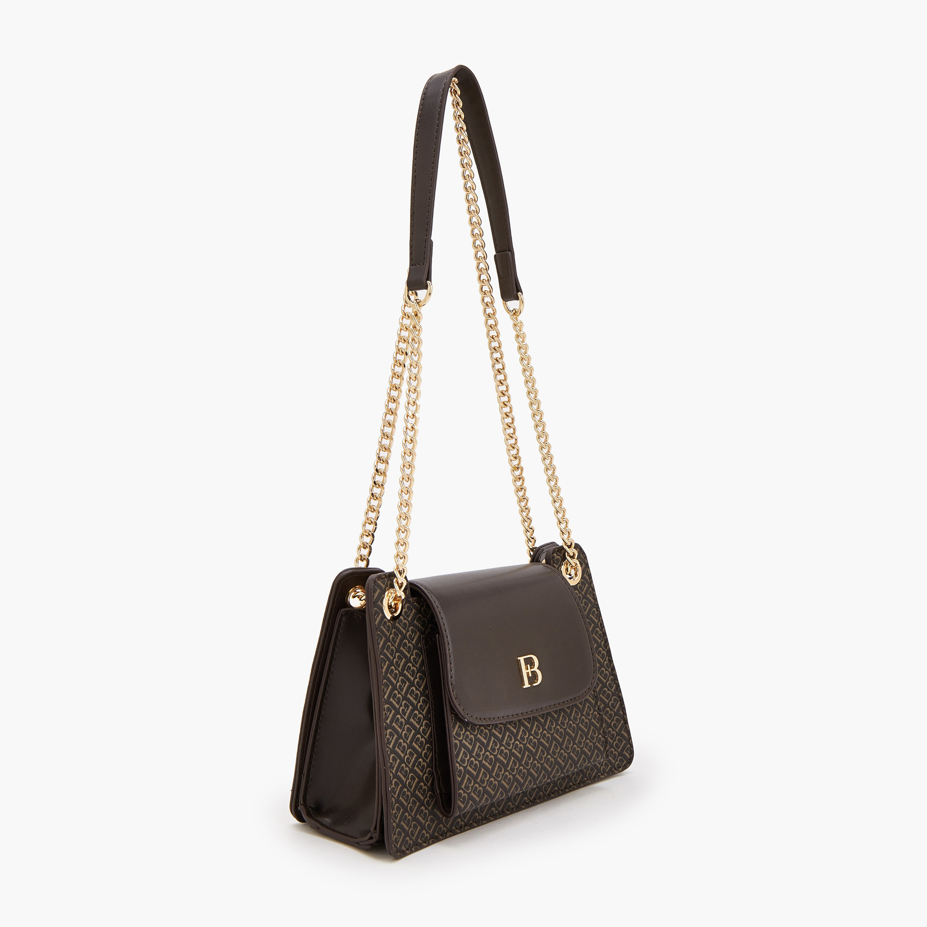 شنطة كروس بودي بطبعات مونوجرام بحزام سلسلة من فلورا بيلا-women-bagsandwallets-handbags-image-3