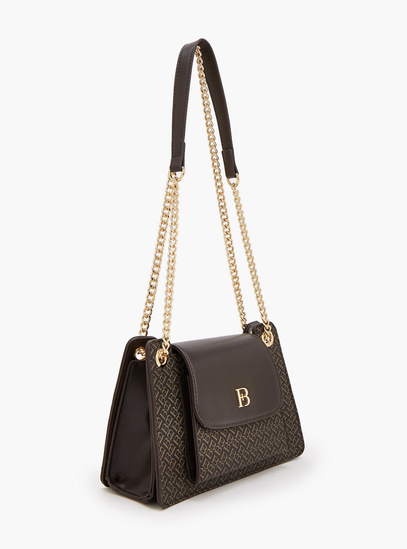 شنطة كروس بودي بطبعات مونوجرام بحزام سلسلة من فلورا بيلا-women-bagsandwallets-handbags-image-3