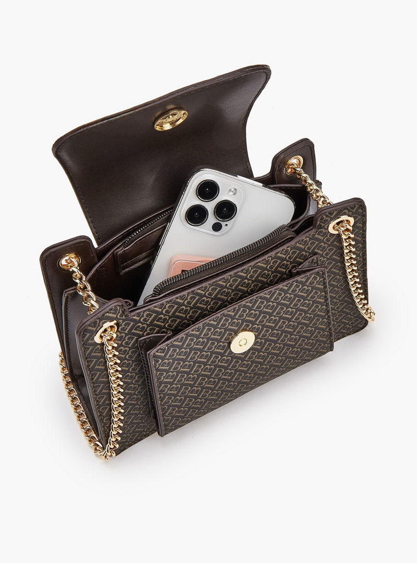 شنطة كروس بودي بطبعات مونوجرام بحزام سلسلة من فلورا بيلا-women-bagsandwallets-handbags-image-7