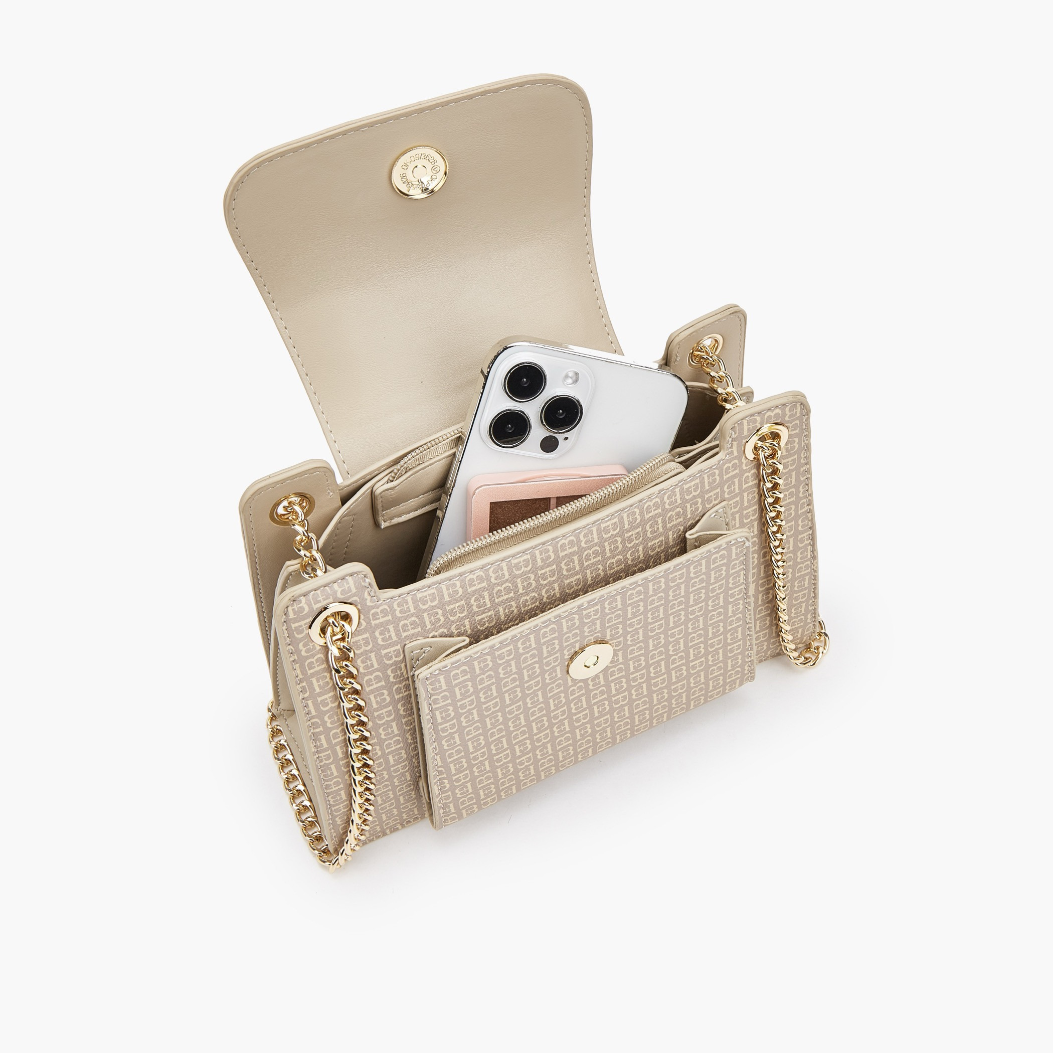 شنطة كروس بودي بطبعات مونوجرام بحزام سلسلة من فلورا بيلا-women-bagsandwallets-handbags-image-7