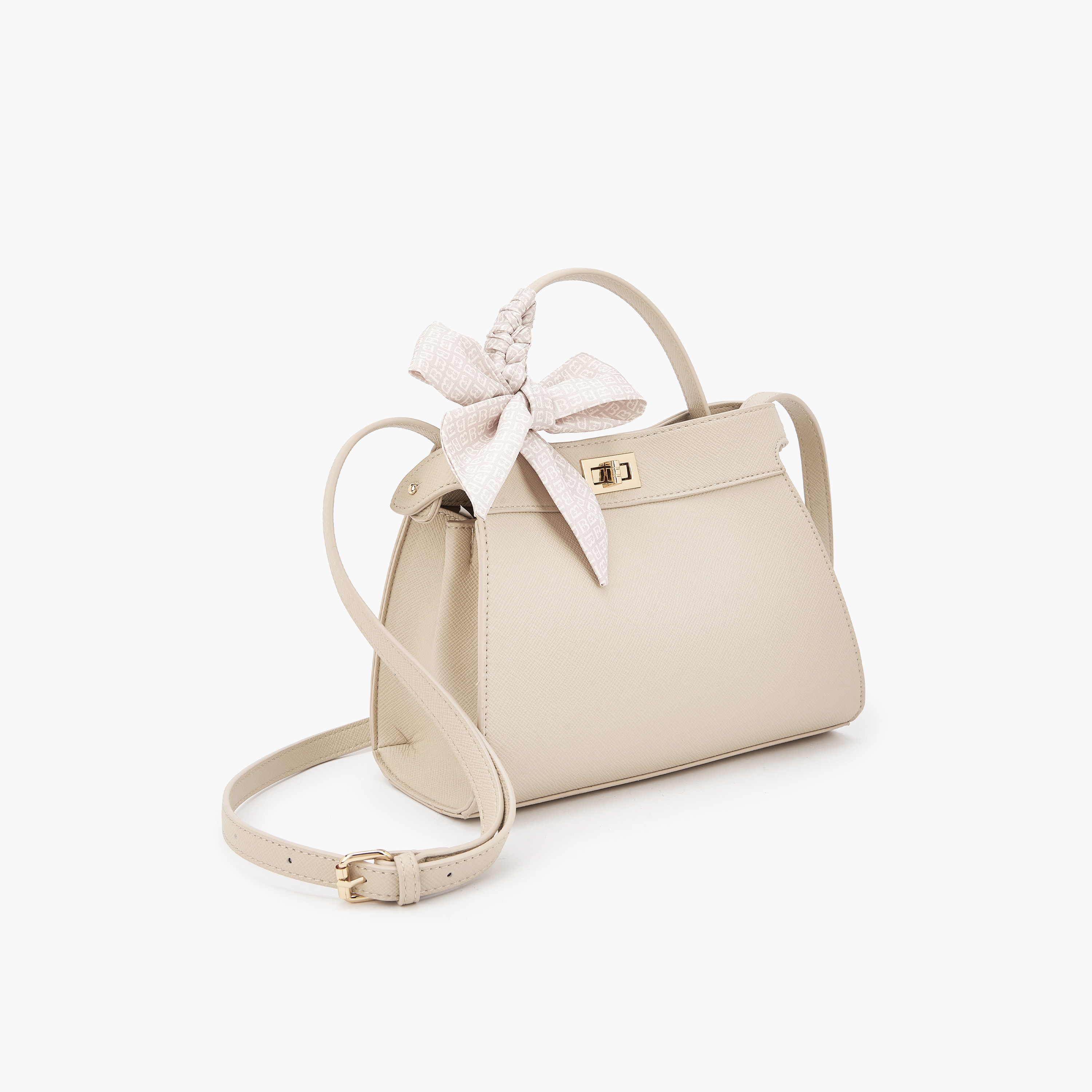 شنطة توتي بحزام كتف قابل للفصل وزينة وشاح من فلورا بيلا-women-bagsandwallets-handbags-image-4