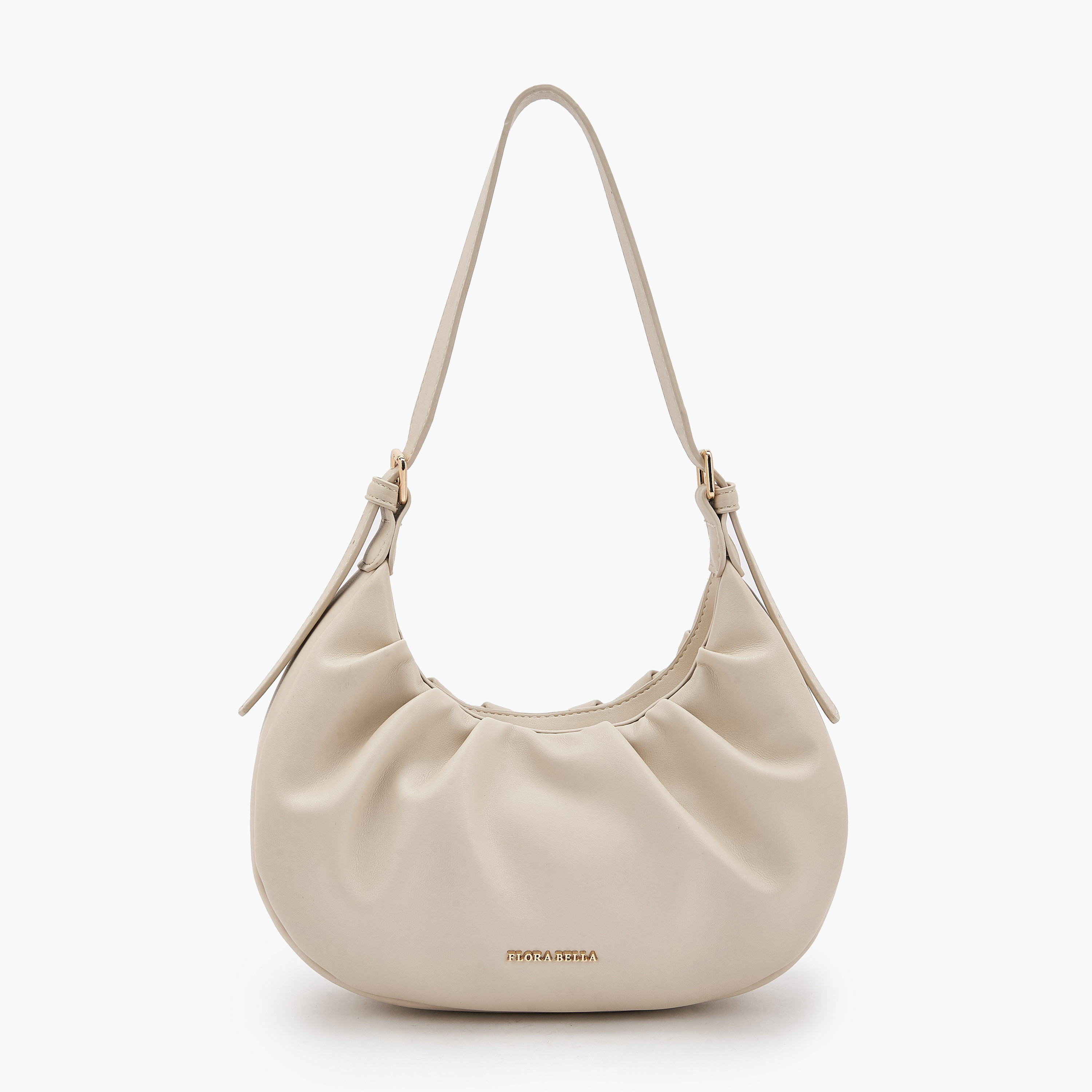 Flora Bella Ruched Shoulder Bag with Adjustable Strap-women-bagsandwallets-handbags-image-1