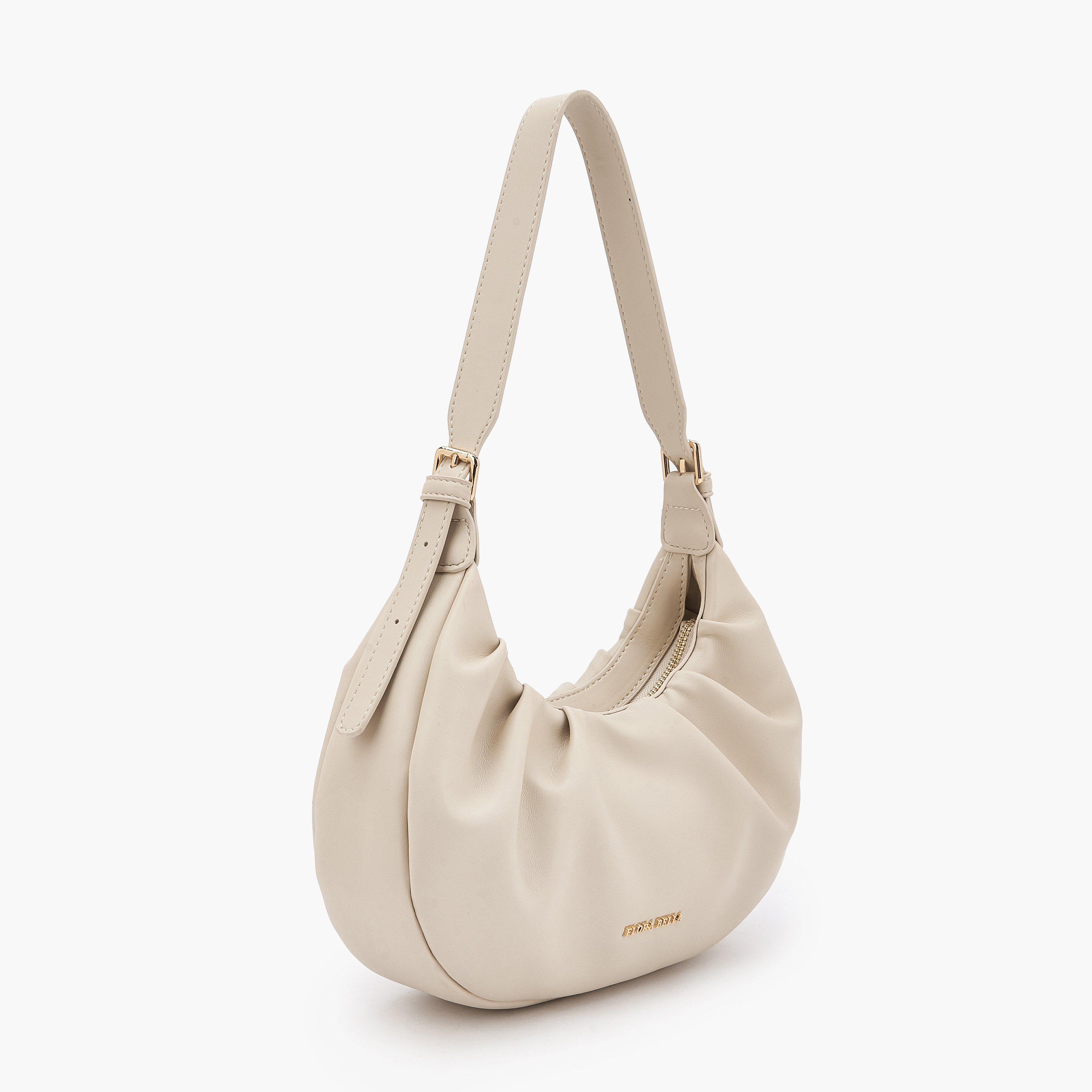 Flora Bella Ruched Shoulder Bag with Adjustable Strap-women-bagsandwallets-handbags-image-2