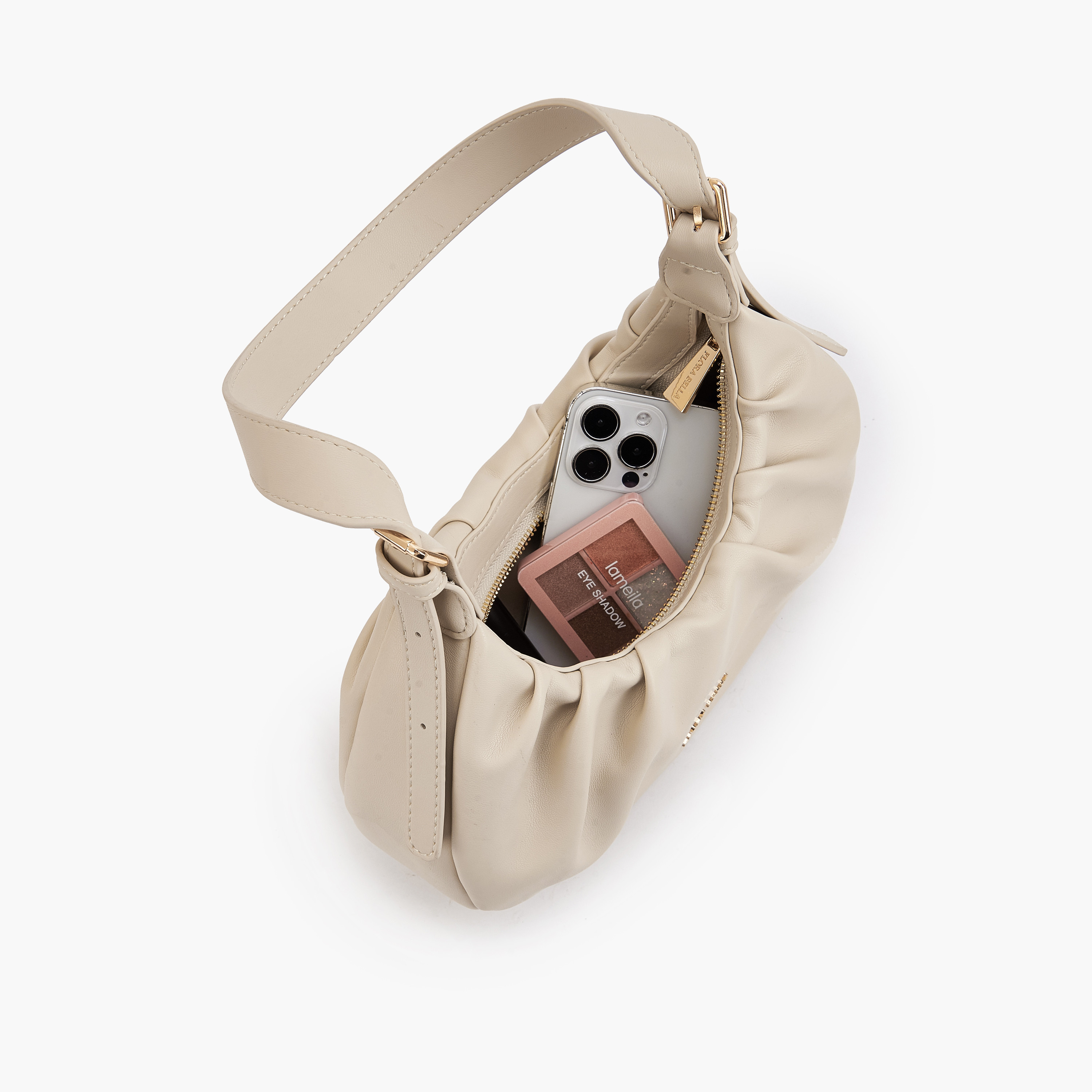 Flora Bella Ruched Shoulder Bag with Adjustable Strap-women-bagsandwallets-handbags-image-7
