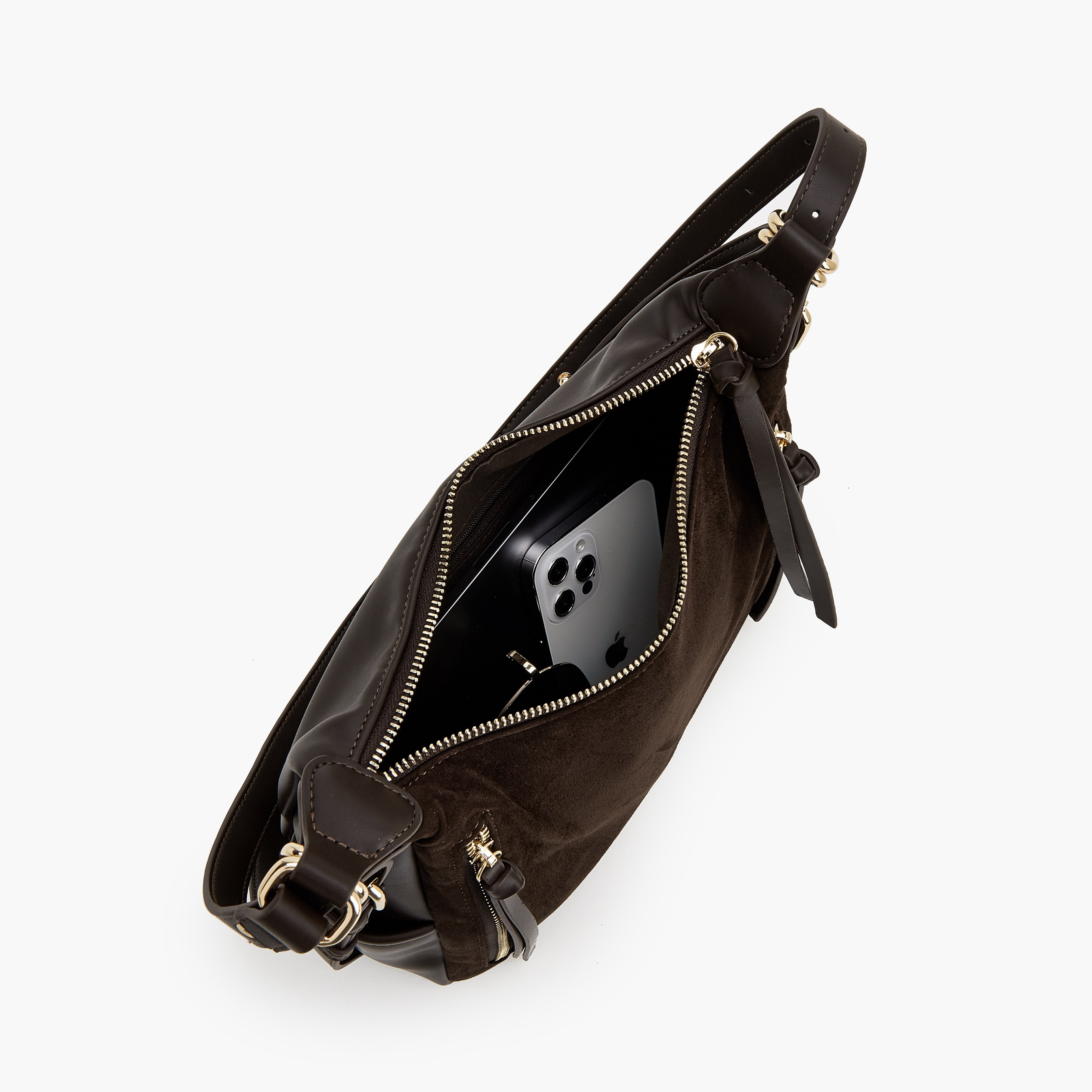 شنطة كتف بزينة شرّابة وبحزام قابل للتعديل من فلورا بيلا-women-bagsandwallets-handbags-image-7