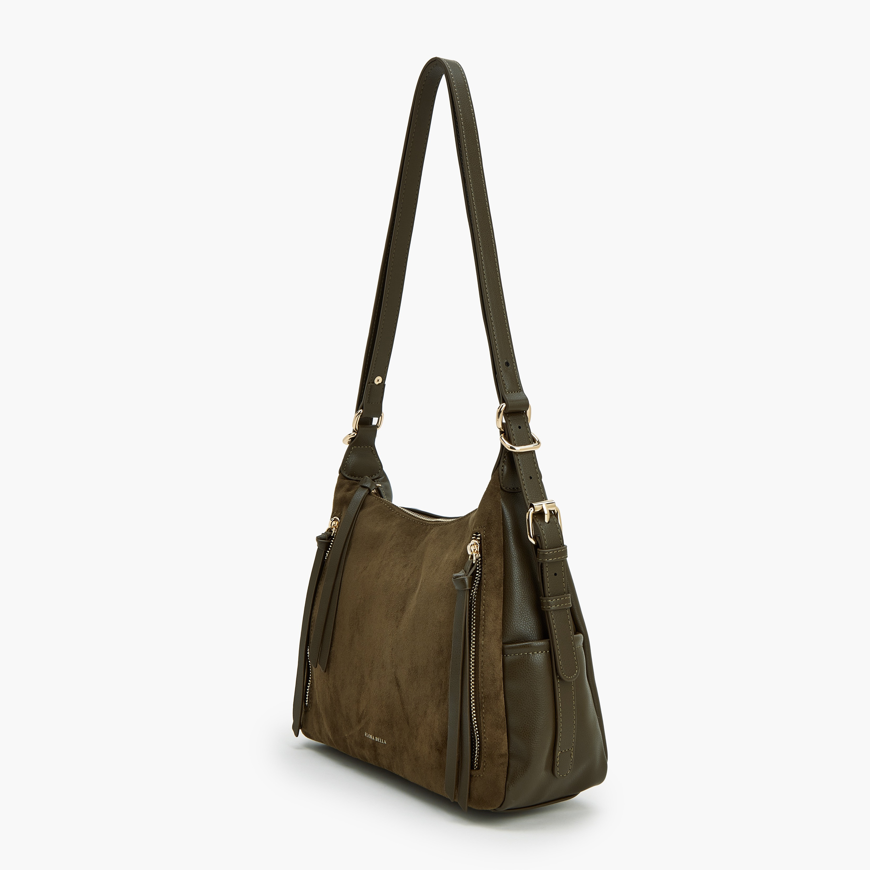 شنطة كتف بزينة شرّابة وبحزام قابل للتعديل من فلورا بيلا-women-bagsandwallets-handbags-image-13