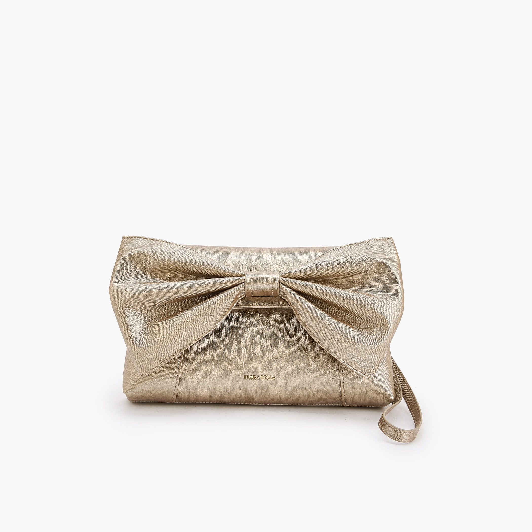 شنطة كلاتش بتزيينات فيونكة وحزام قابل للفصل من فلورا بيلا-women-bagsandwallets-handbags-image-1