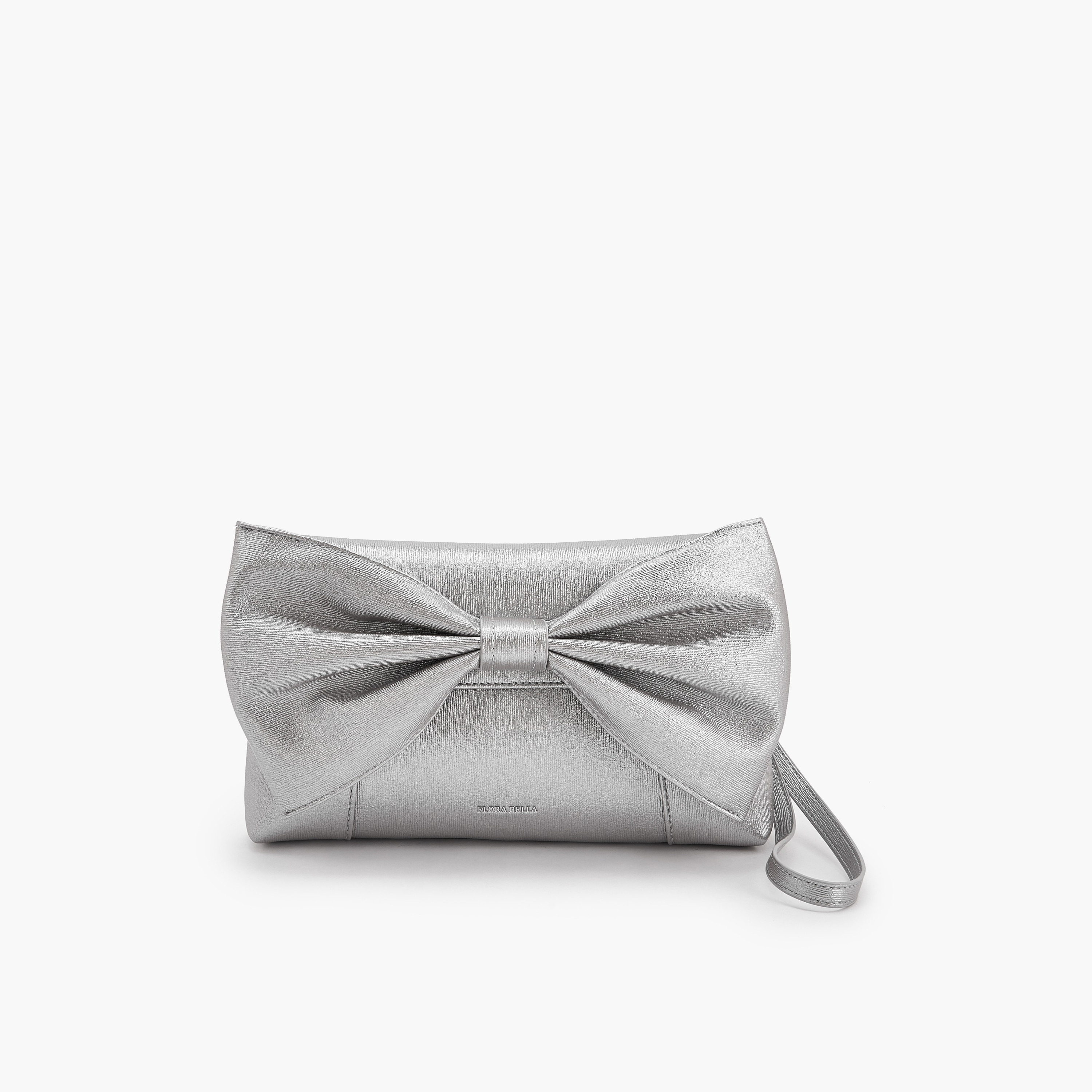 شنطة كلاتش بتزيينات فيونكة وحزام قابل للفصل من فلورا بيلا-women-bagsandwallets-handbags-image-1