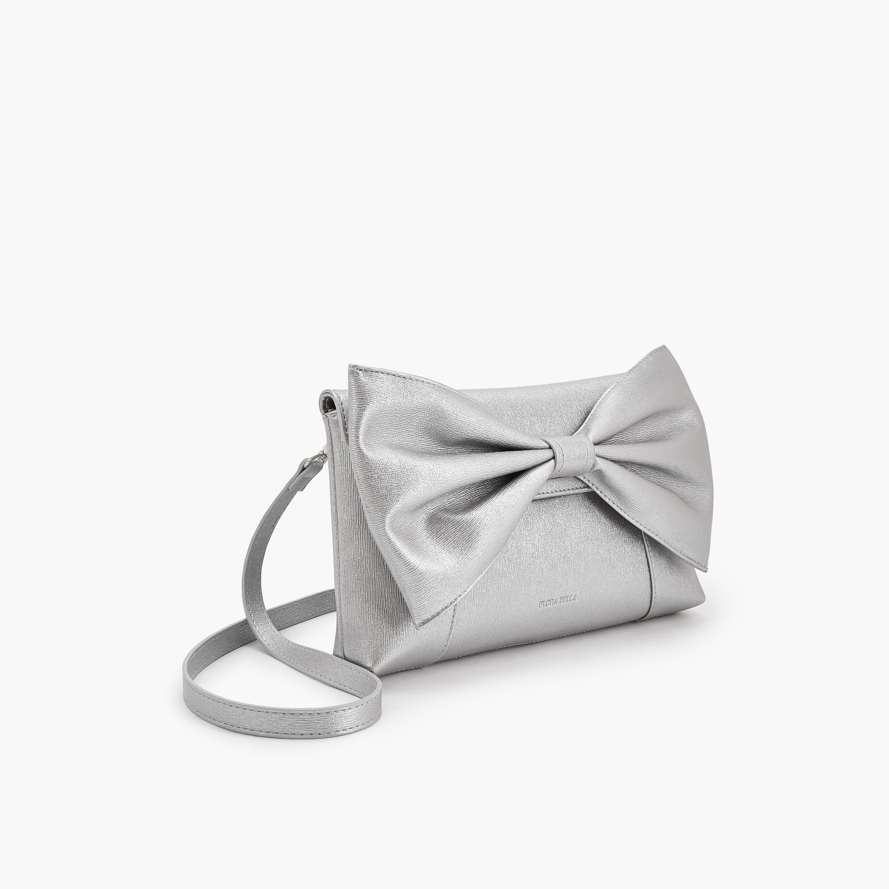 شنطة كلاتش بتزيينات فيونكة وحزام قابل للفصل من فلورا بيلا-women-bagsandwallets-handbags-image-3
