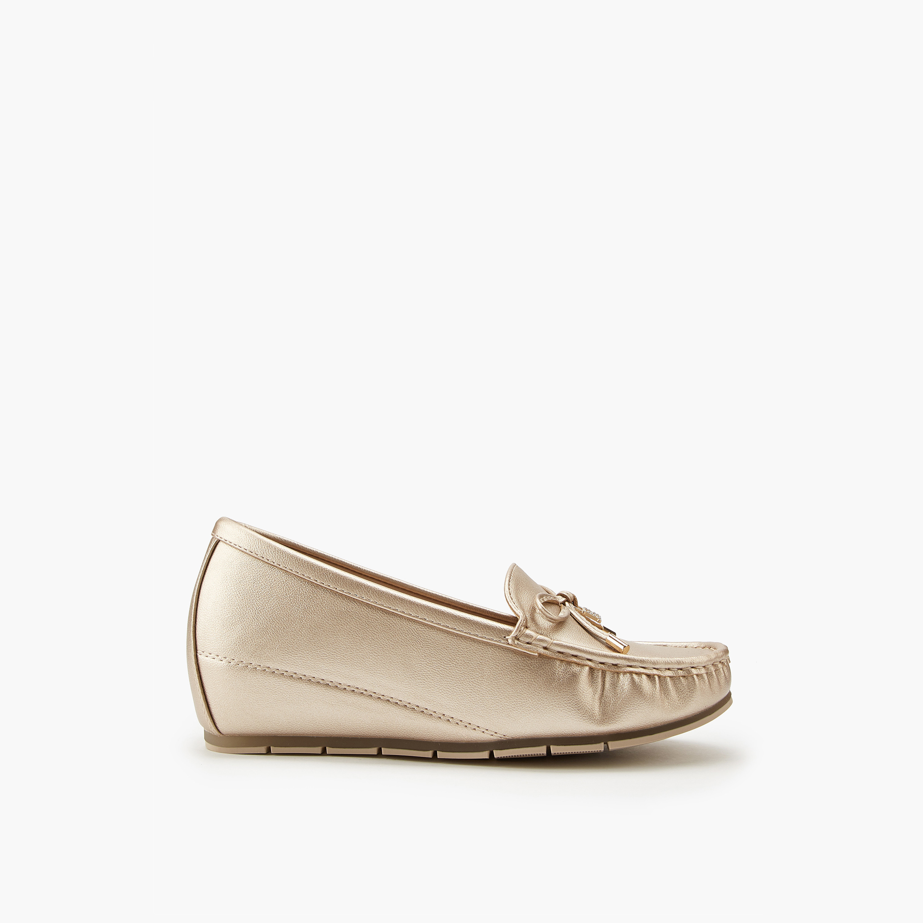 Flora Bella Bow Detail Slip-On Wedge Loafers-women-shoes-heels-image-2