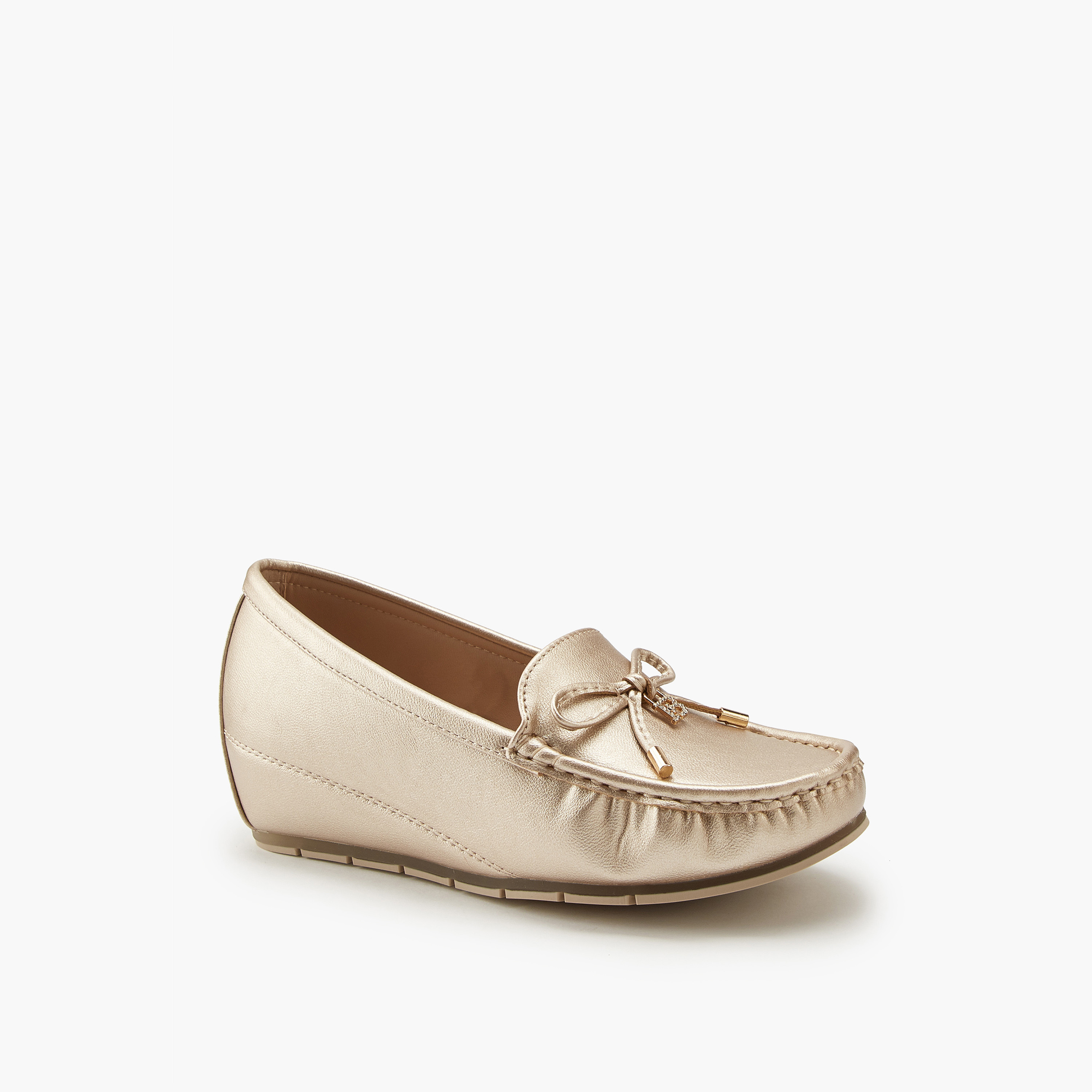 Flora Bella Bow Detail Slip-On Wedge Loafers-women-shoes-heels-image-3