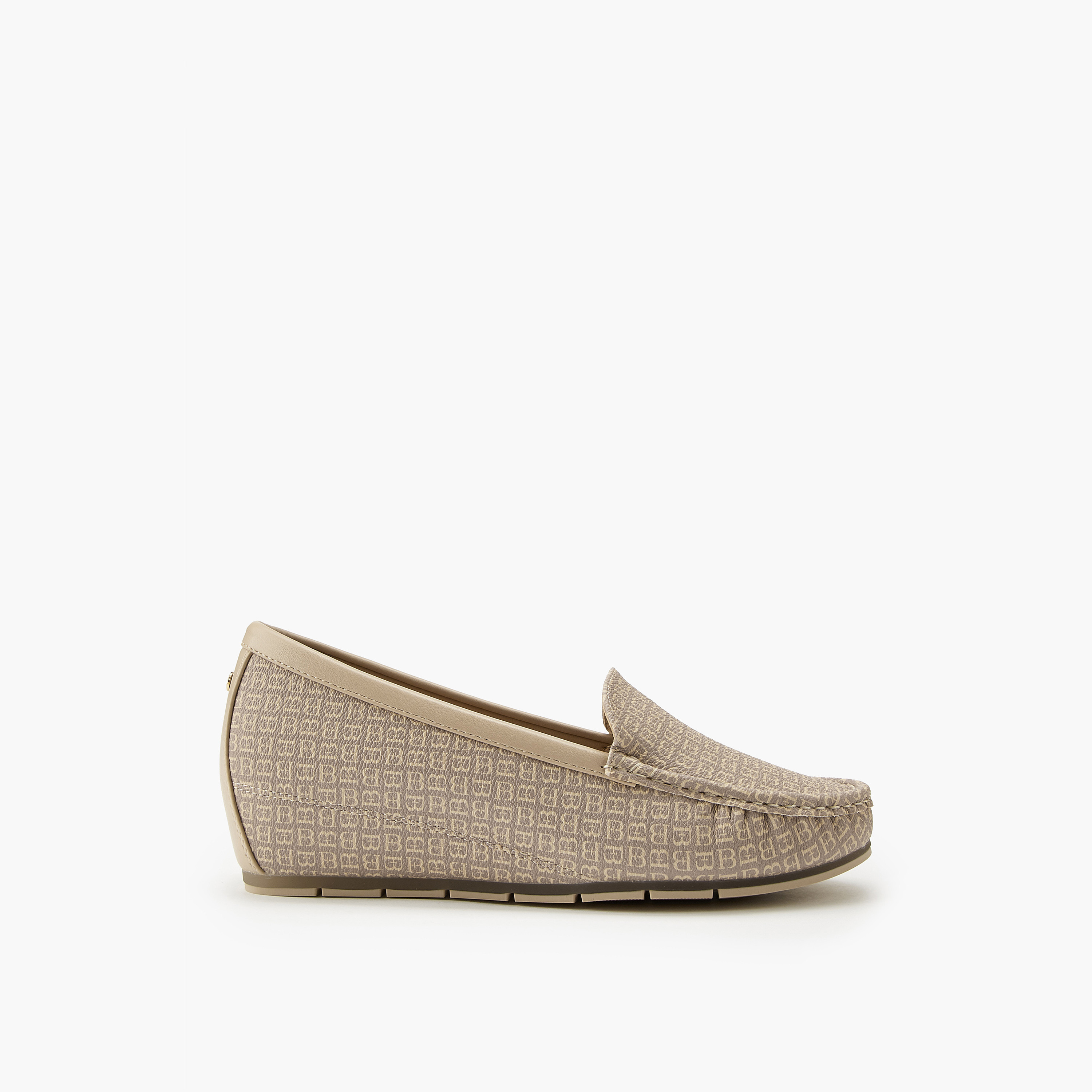 Flora Bella  All-Over Monogram Print Slip-On Wedge Loafers-women-shoes-heels-image-2