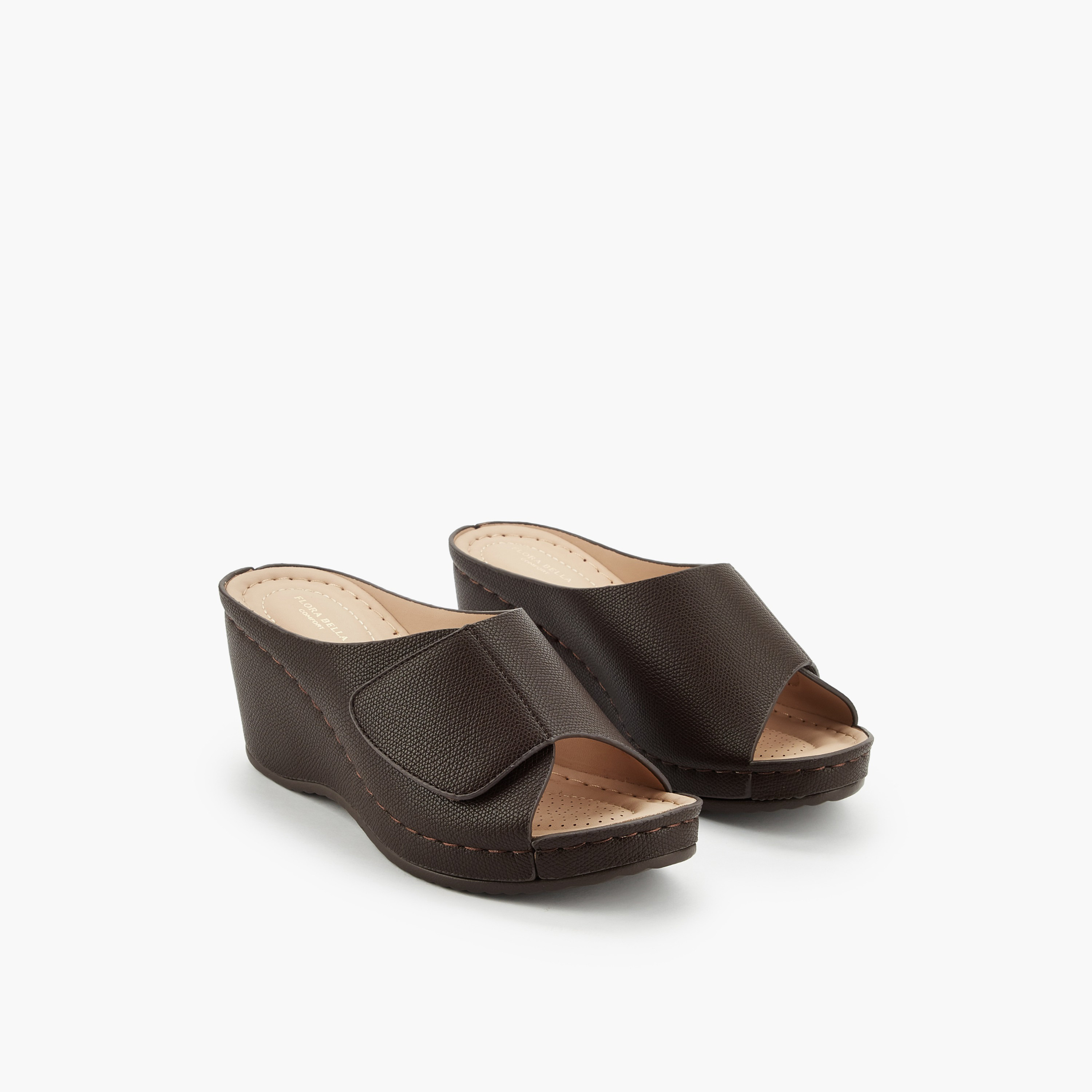 صندل ويدج بارز الملمس للنساء من فلورا بيلا-women-shoes-sandals-heeled-image-1