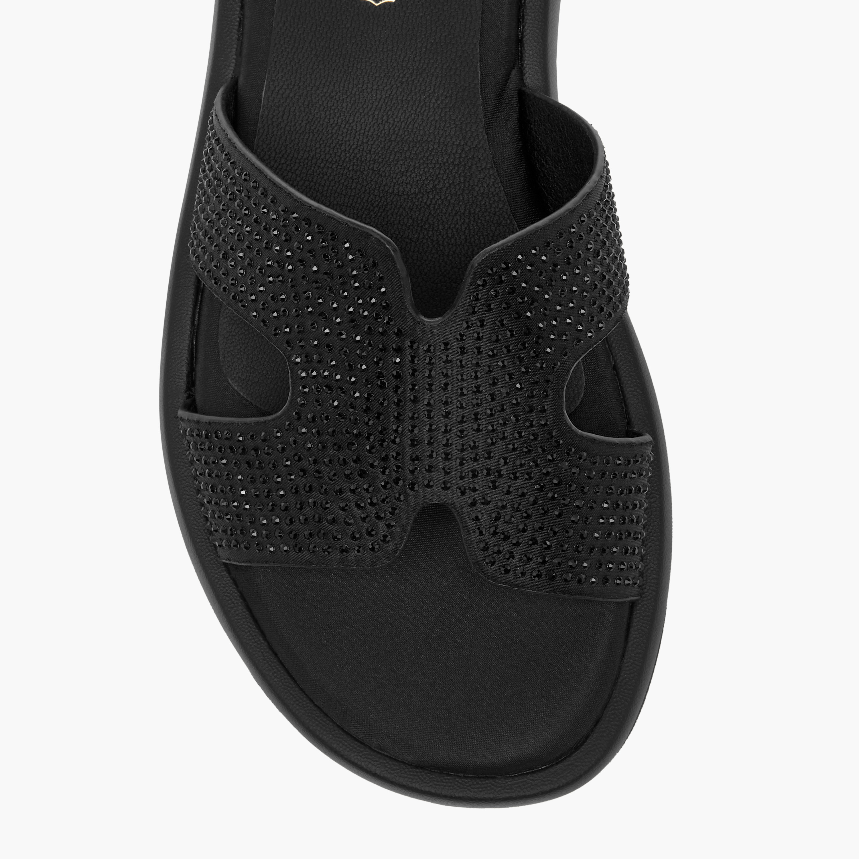 Paprika Embellished Slip-On Comfort Sandals-women-shoes-flats-sandals-image-4