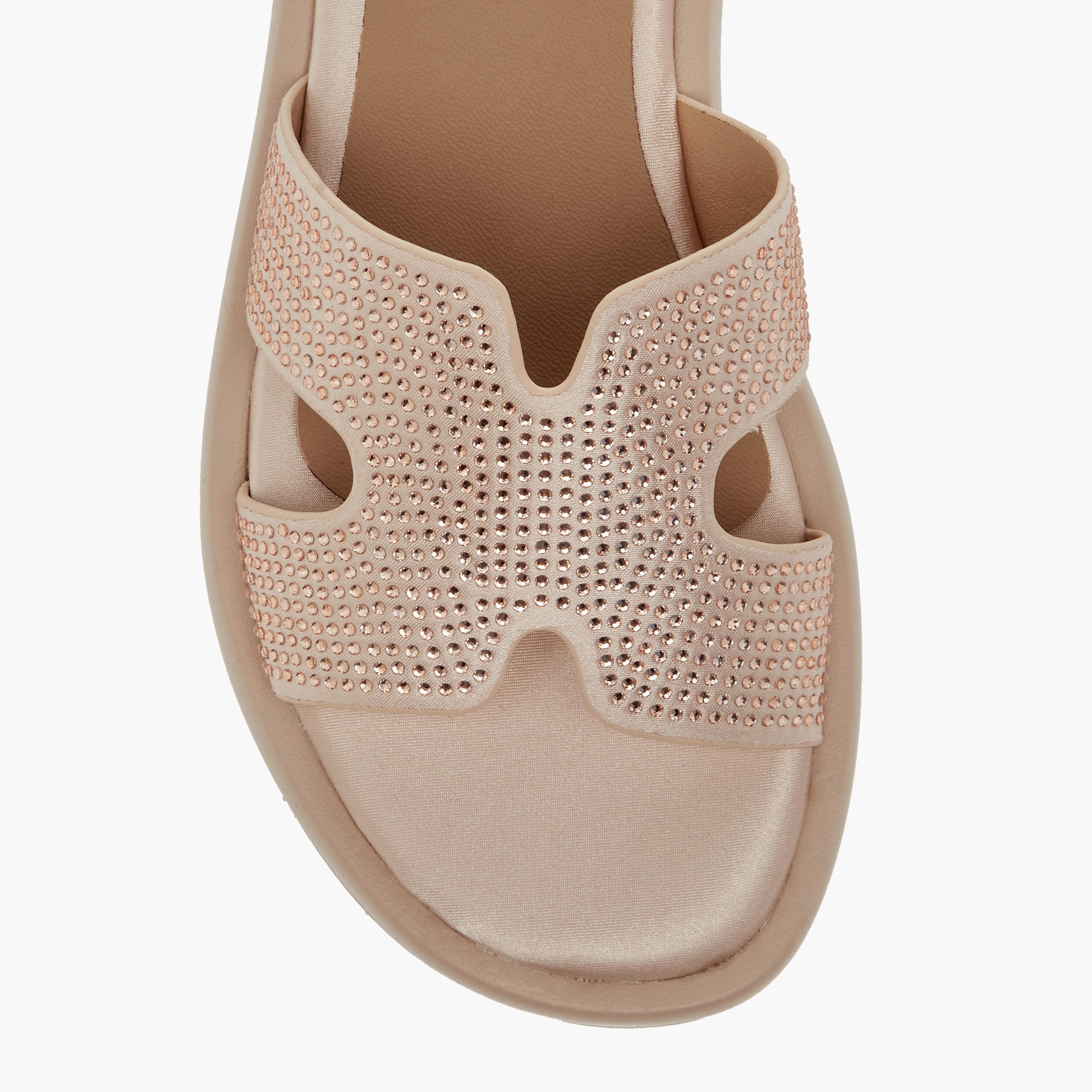 Paprika Embellished Slip-On Comfort Sandals-women-shoes-flats-sandals-image-4