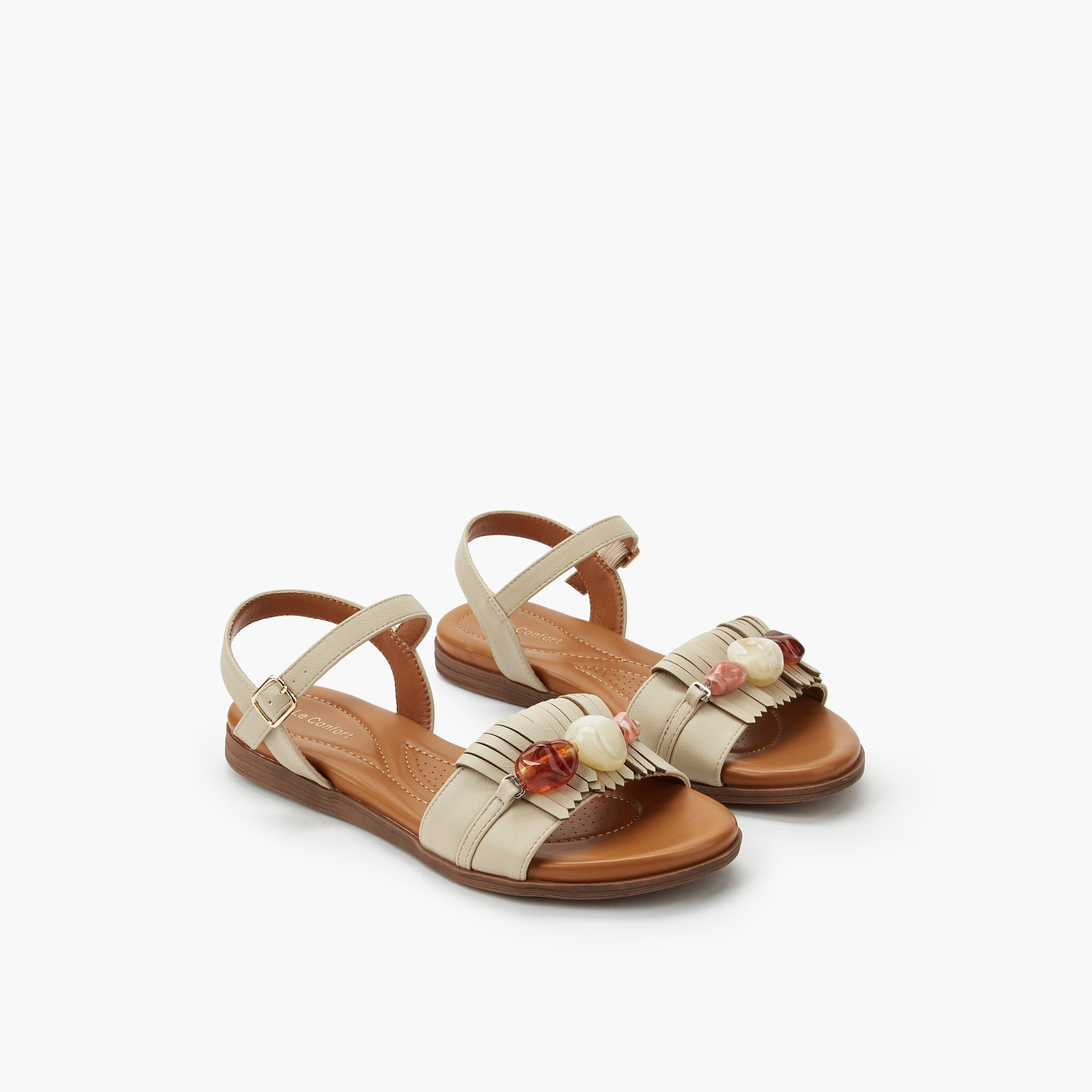 Le Confort Women Buckle Closure Sandals-women-shoes-flats-sandals-image-1