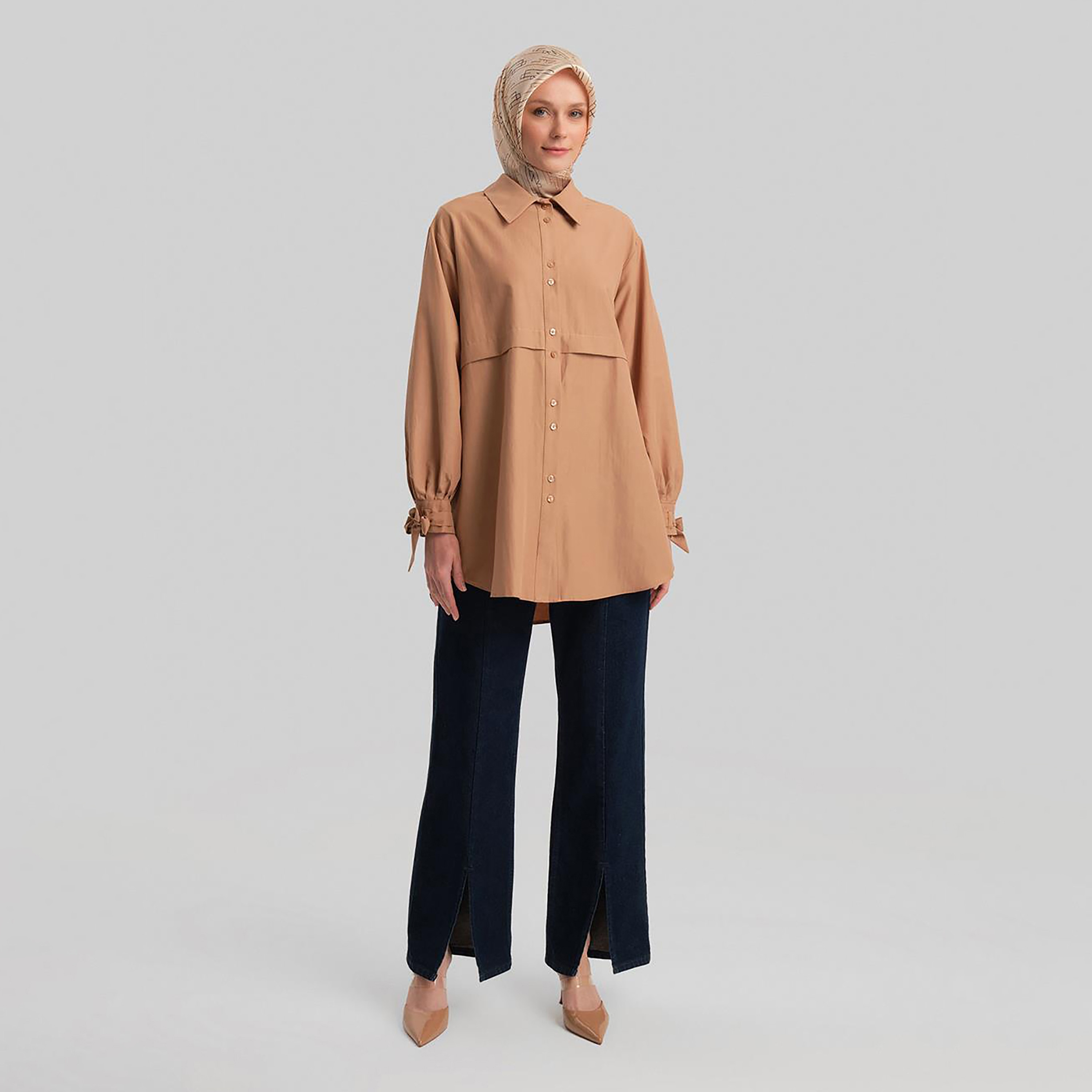 Armine Collared Bow Cuff Sleeves Women's Shirt-women-clothing-shirtsandblouses-shirts-image-9
