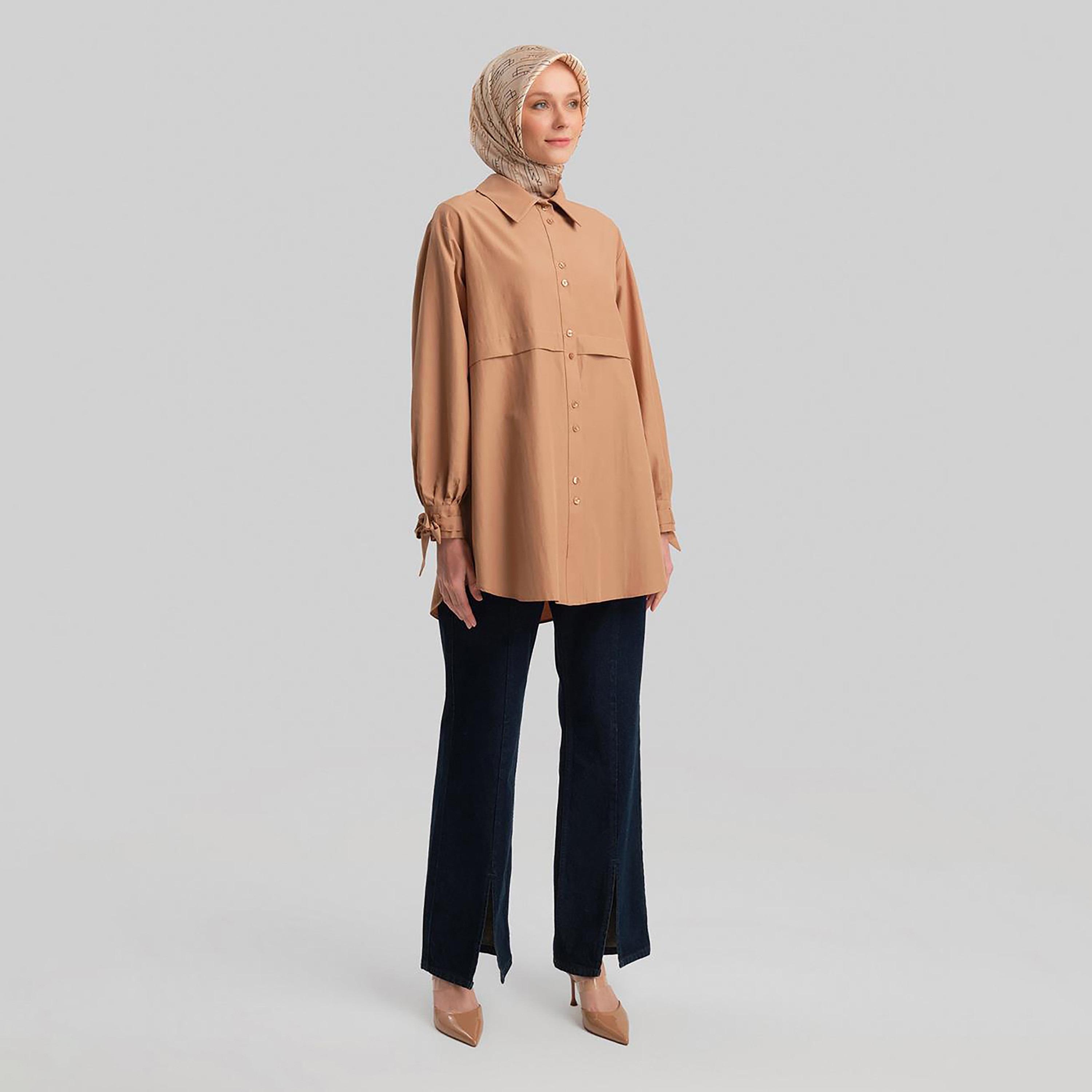 Armine Collared Bow Cuff Sleeves Women's Shirt-women-clothing-shirtsandblouses-shirts-image-10