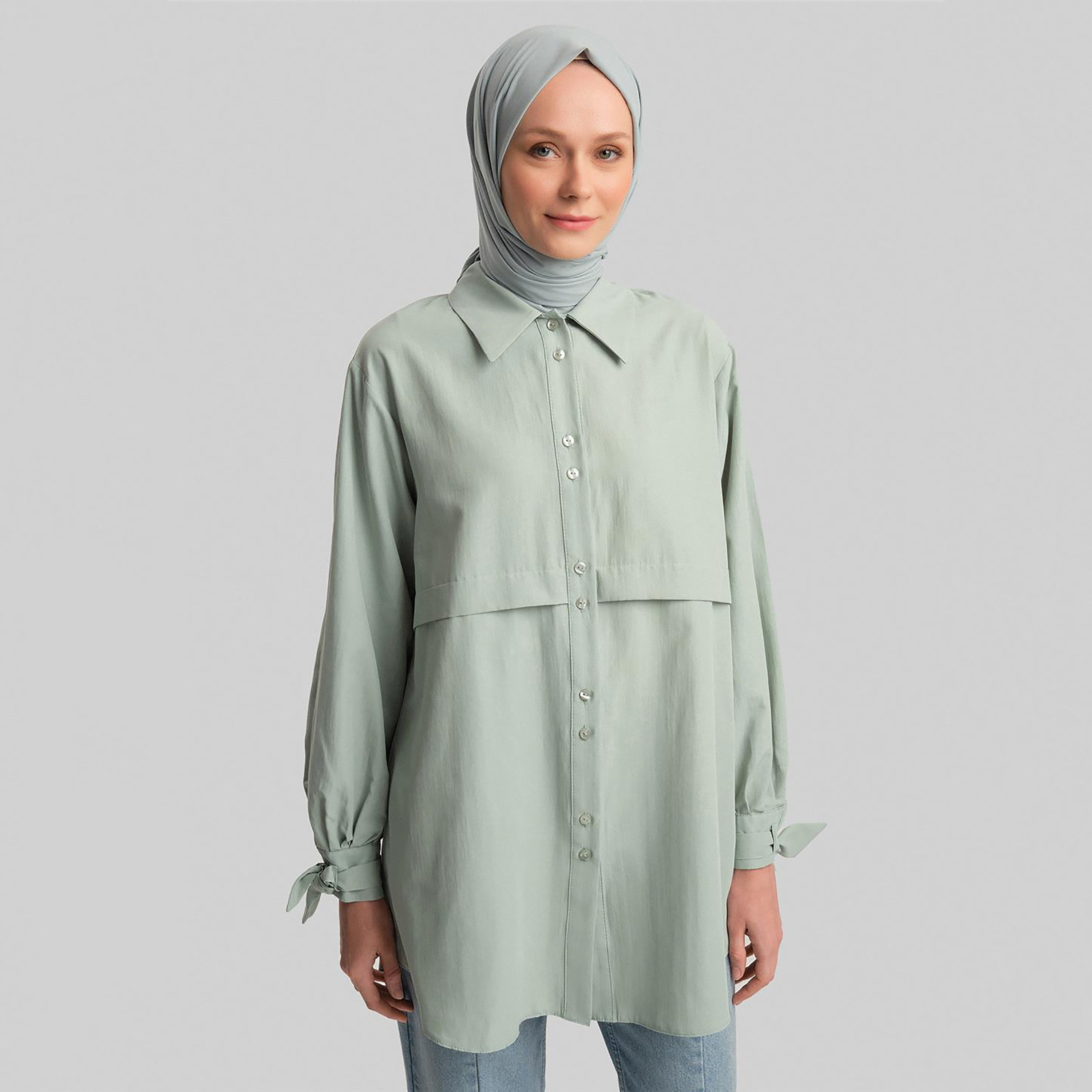 Armine Collared Bow Cuff Sleeves Women's Shirt-women-clothing-shirtsandblouses-shirts-image-11