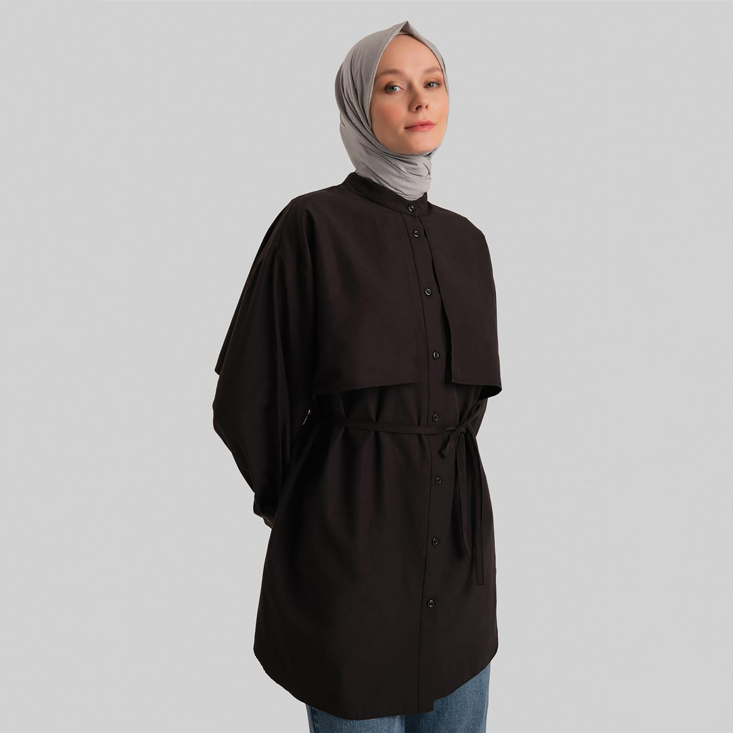Armine Mandarin Neck Pleated Cuff Sleeves Women's Shirt-women-clothing-shirtsandblouses-shirts-image-14