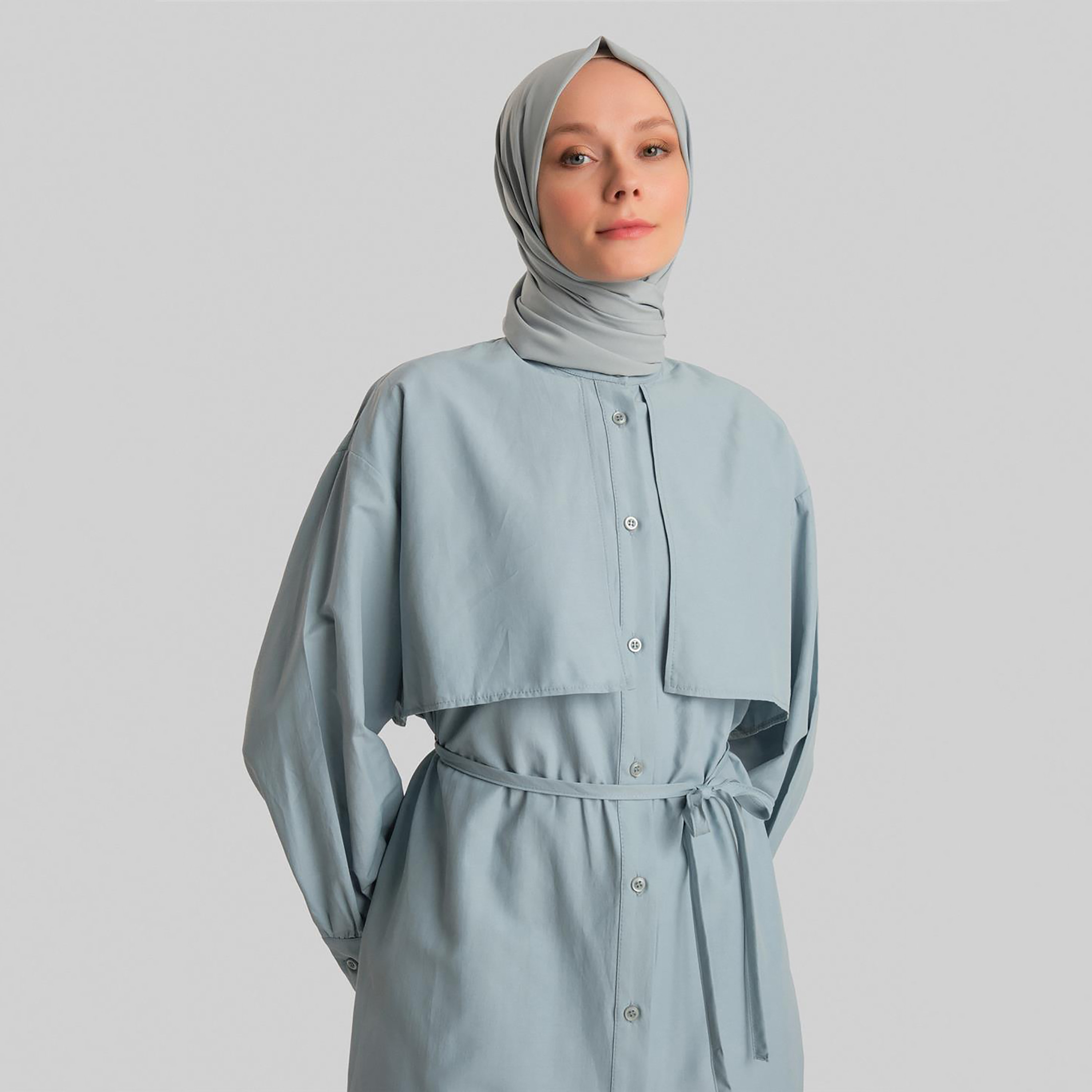 Armine Mandarin Neck Pleated Cuff Sleeves Women's Shirt-women-clothing-shirtsandblouses-shirts-image-9