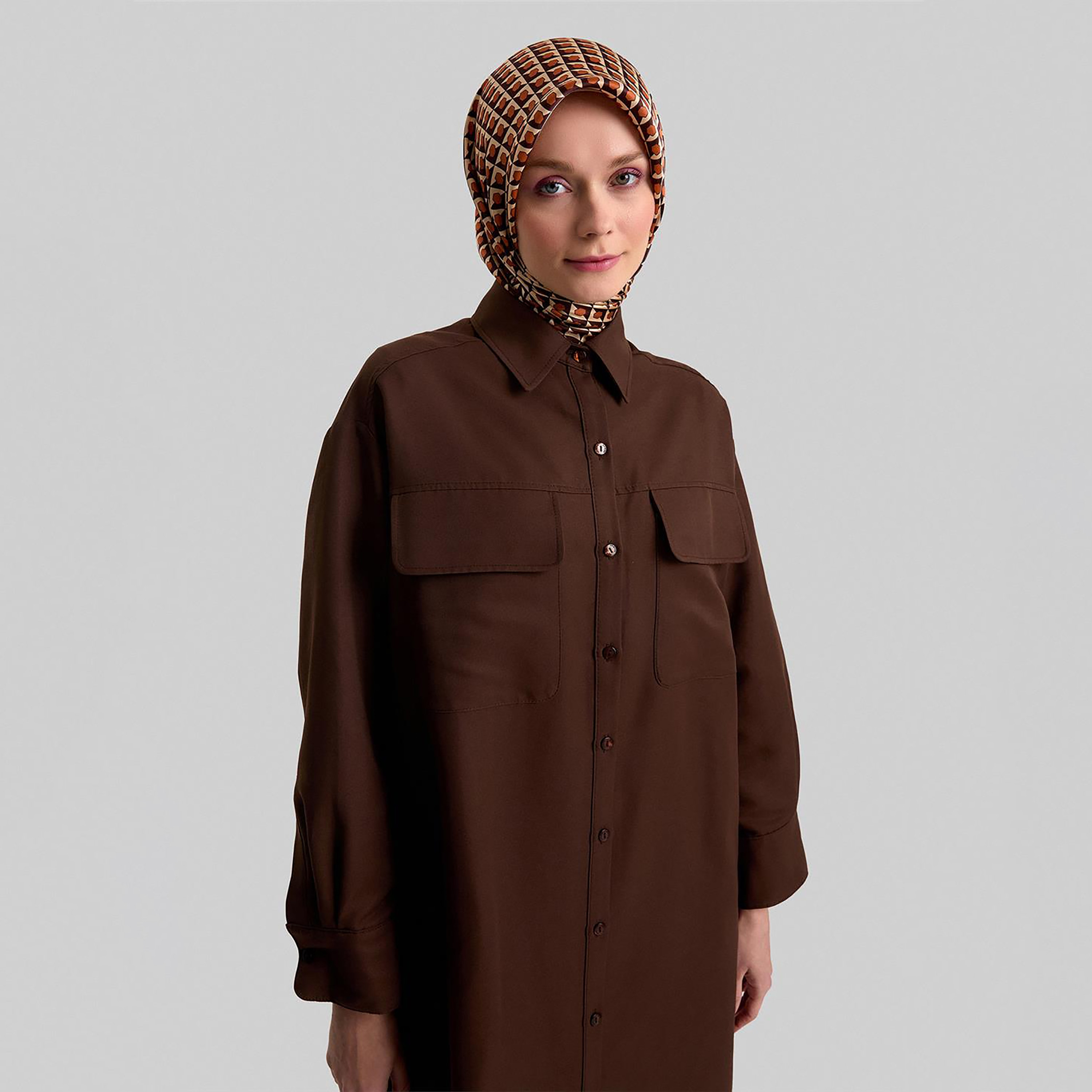 Armine Collared Cuff Sleeves Women's Tunic Dress-women-clothing-shirtsandblouses-blouses-image-3